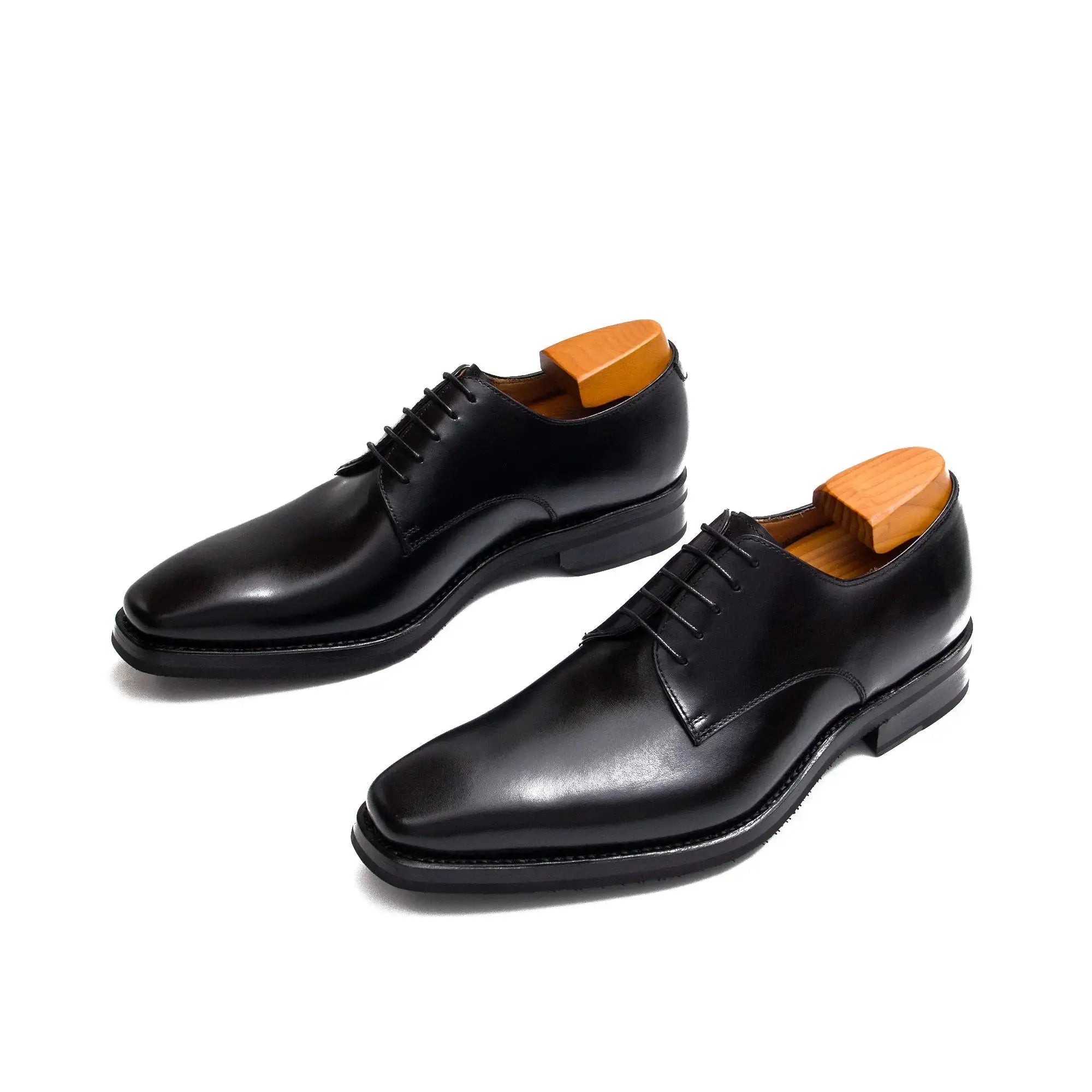 Black Plain-Toe Derby Shoe
