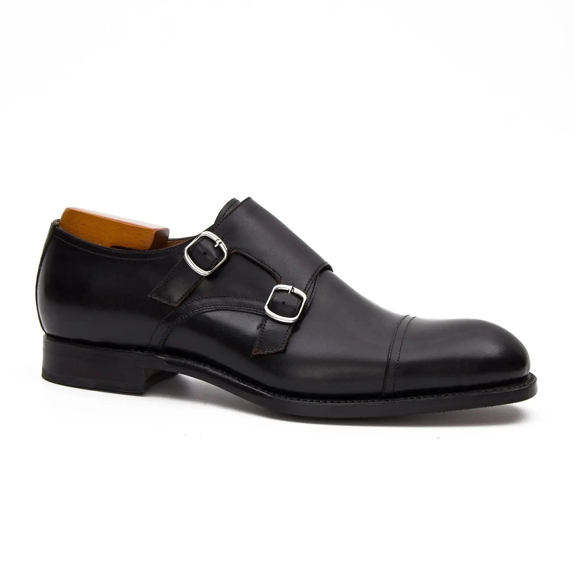 Black Double Monk Strap