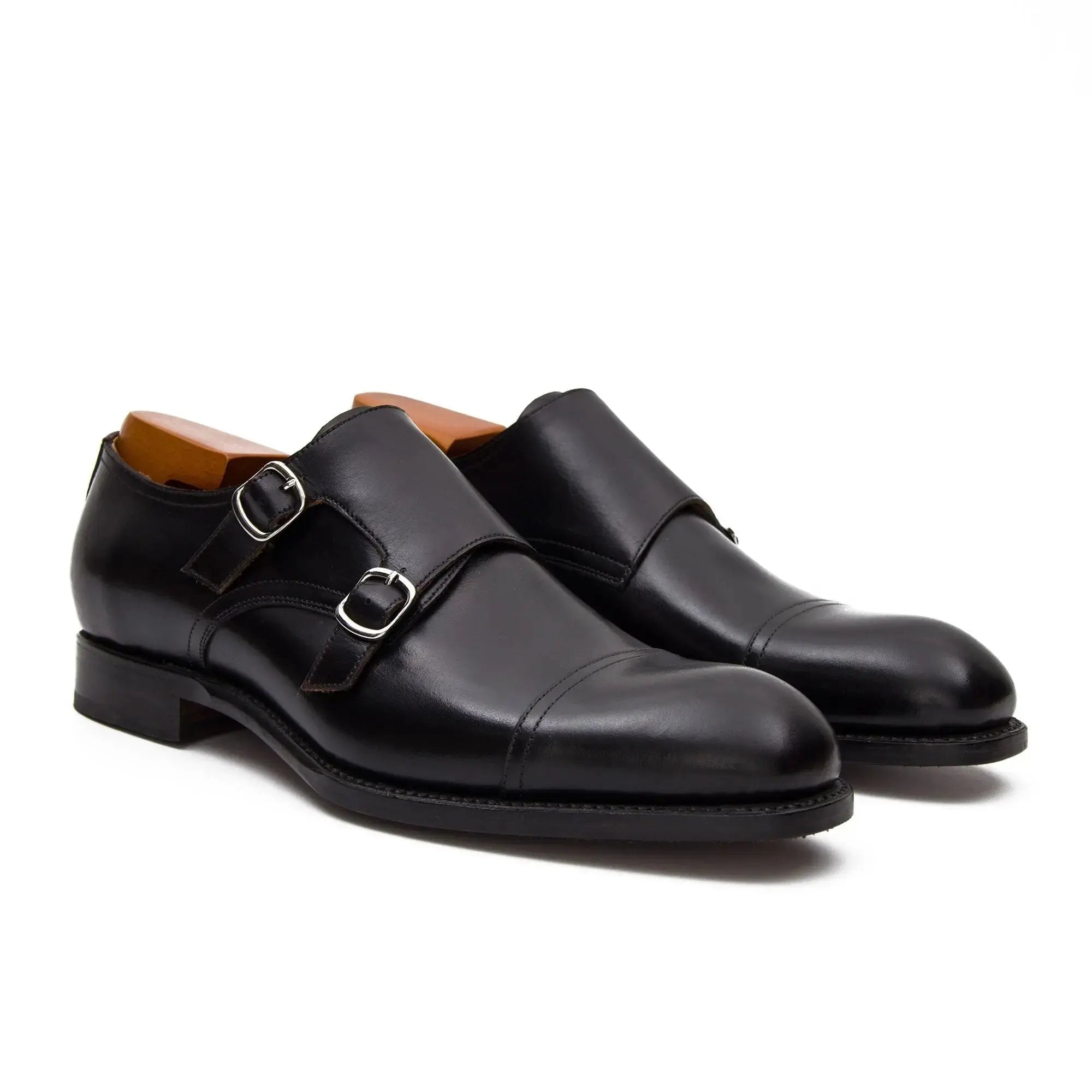 Black Double Monk Strap