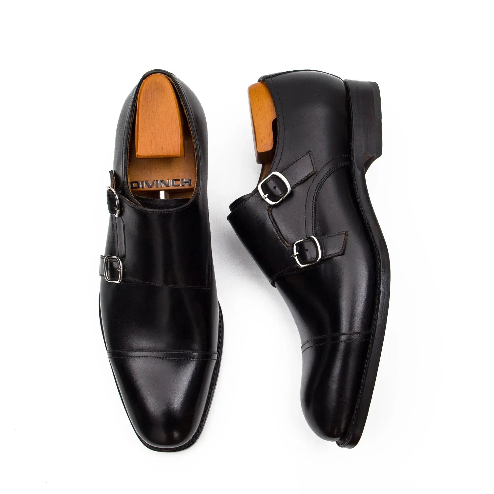 Black Double Monk Strap