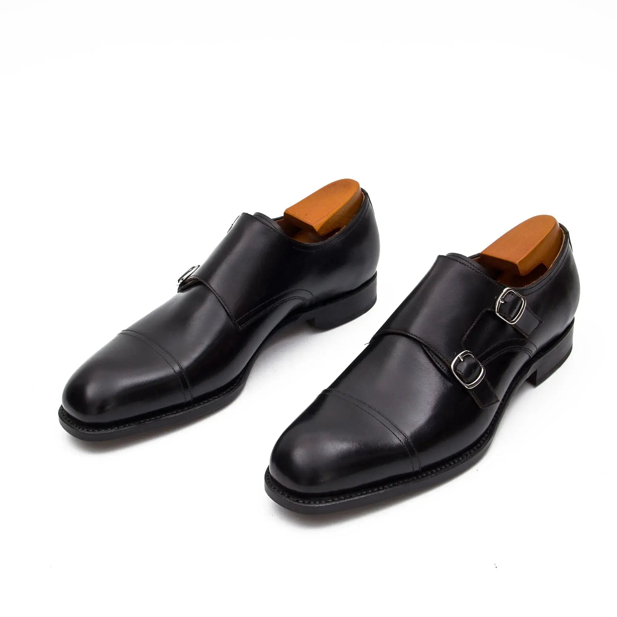 Black Double Monk Strap