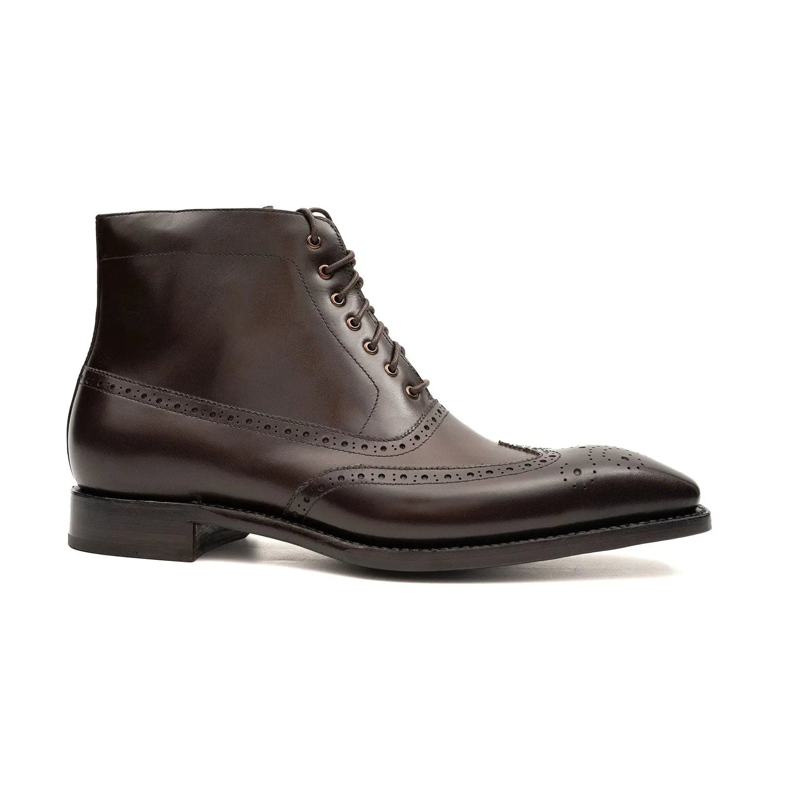 Burnished Leather Lace-Up Boots