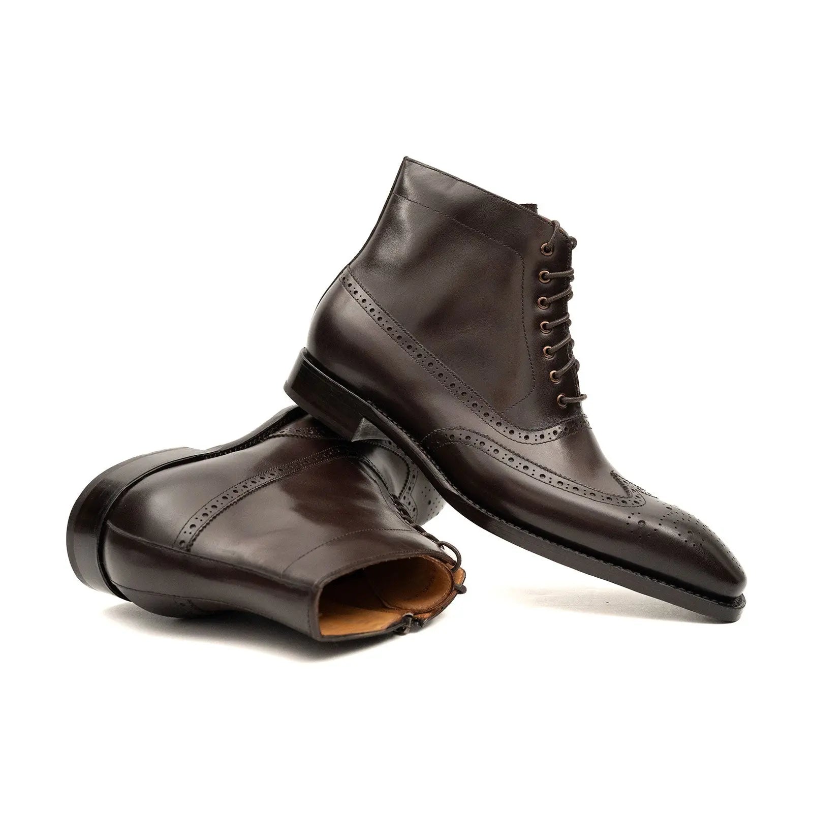 Burnished Leather Lace-Up Boots