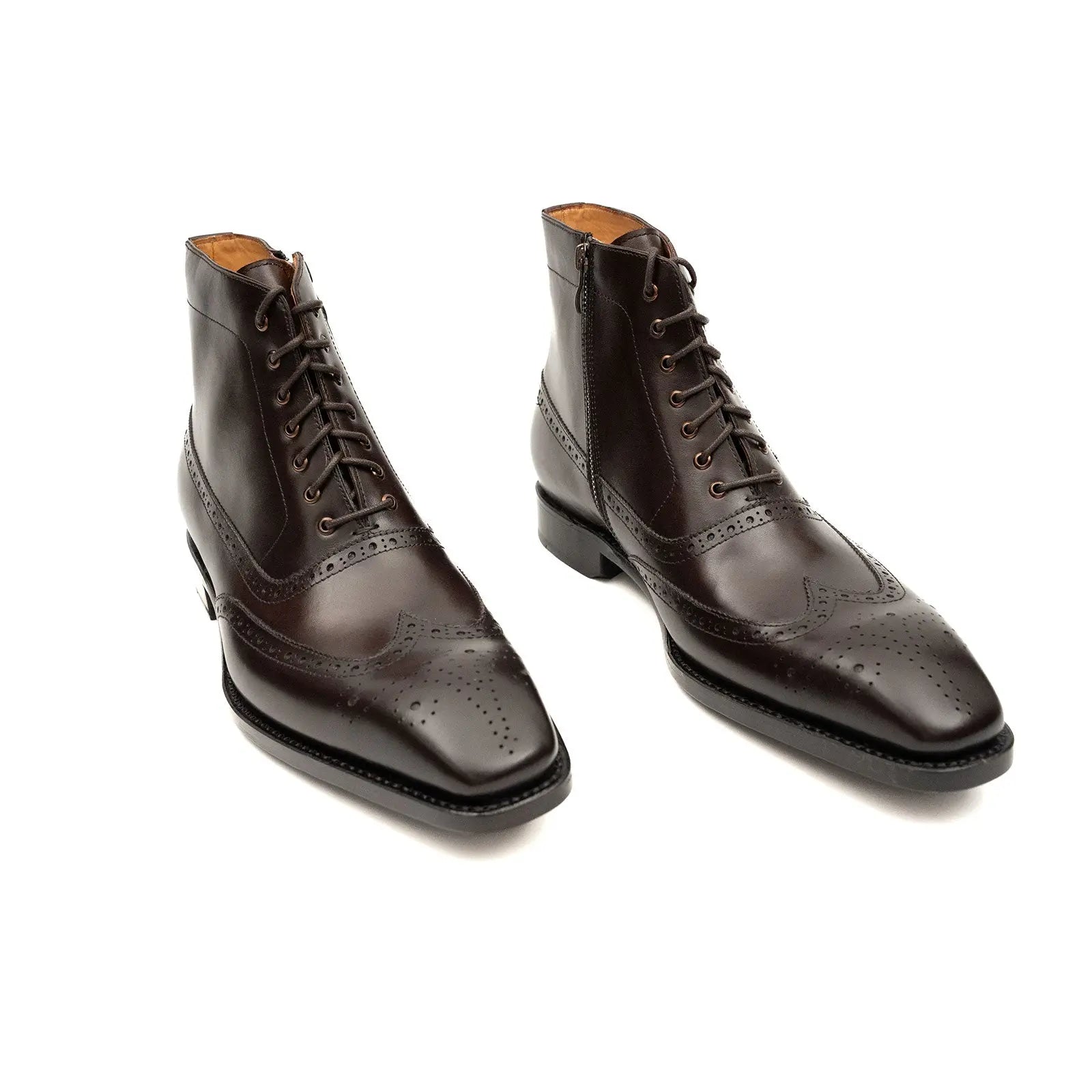 Burnished Leather Lace-Up Boots