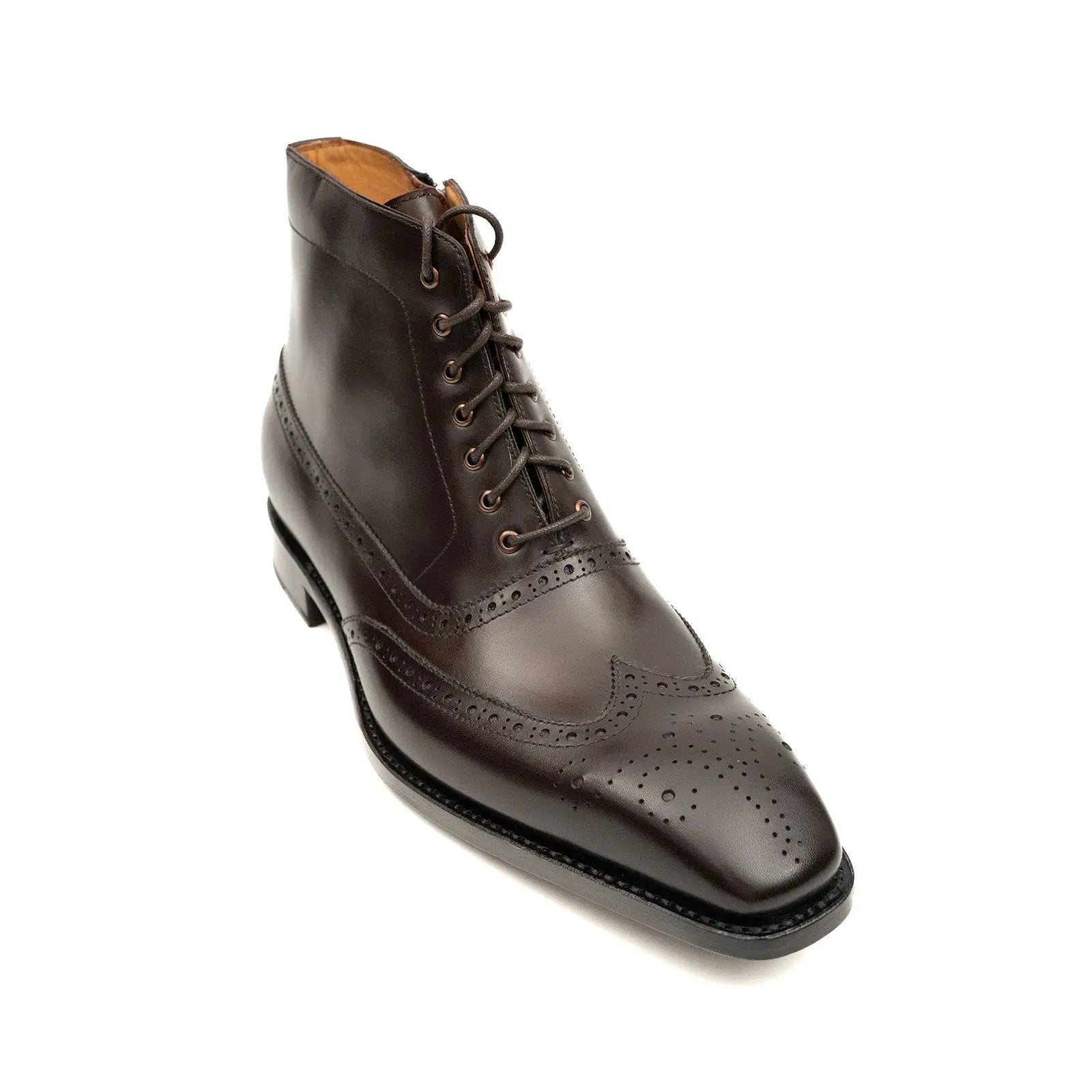 Burnished Leather Lace-Up Boots