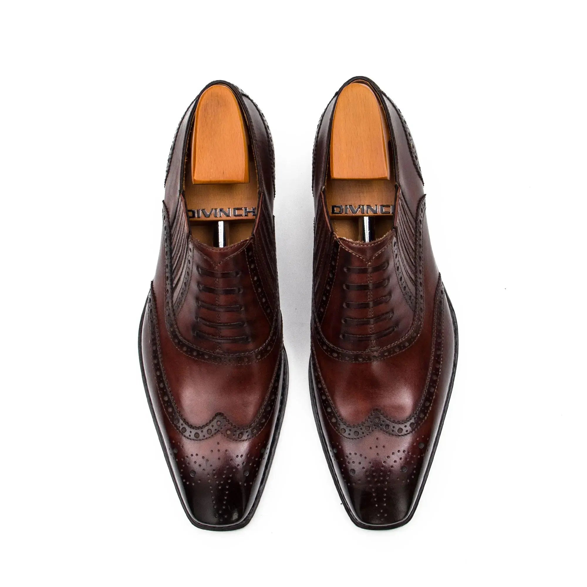 Burgundy Brogued Oxford Shoe