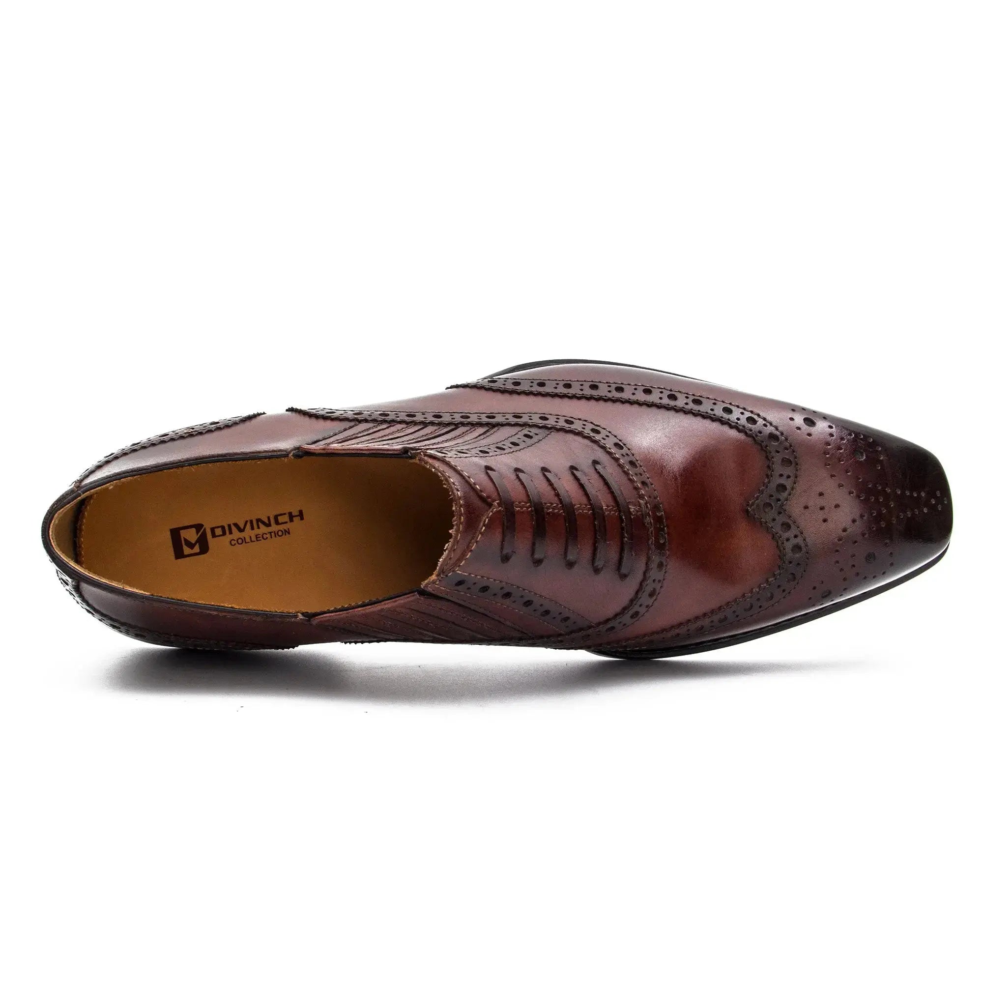 Burgundy Brogued Oxford Shoe