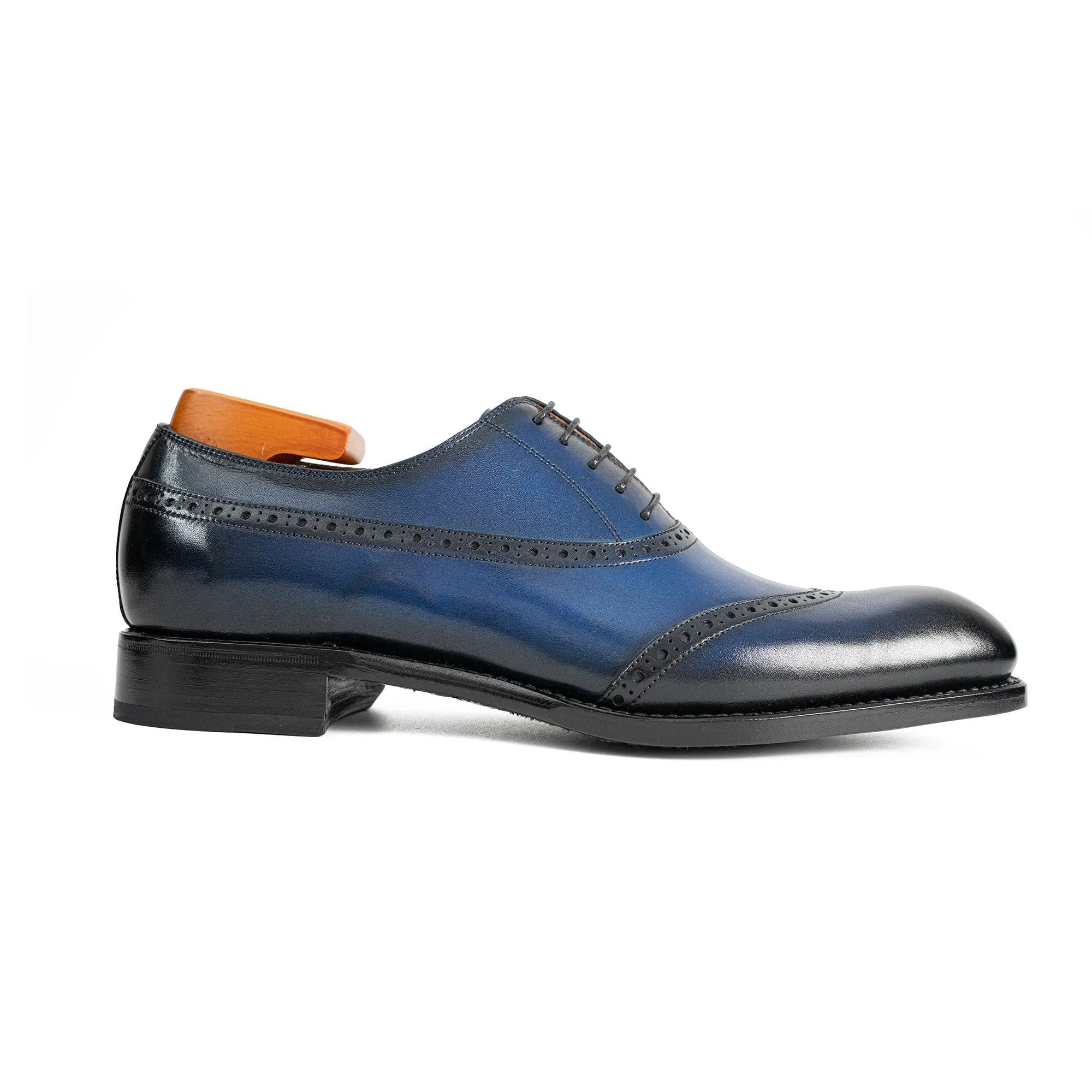 Blue Burnished Goodyear Oxford
