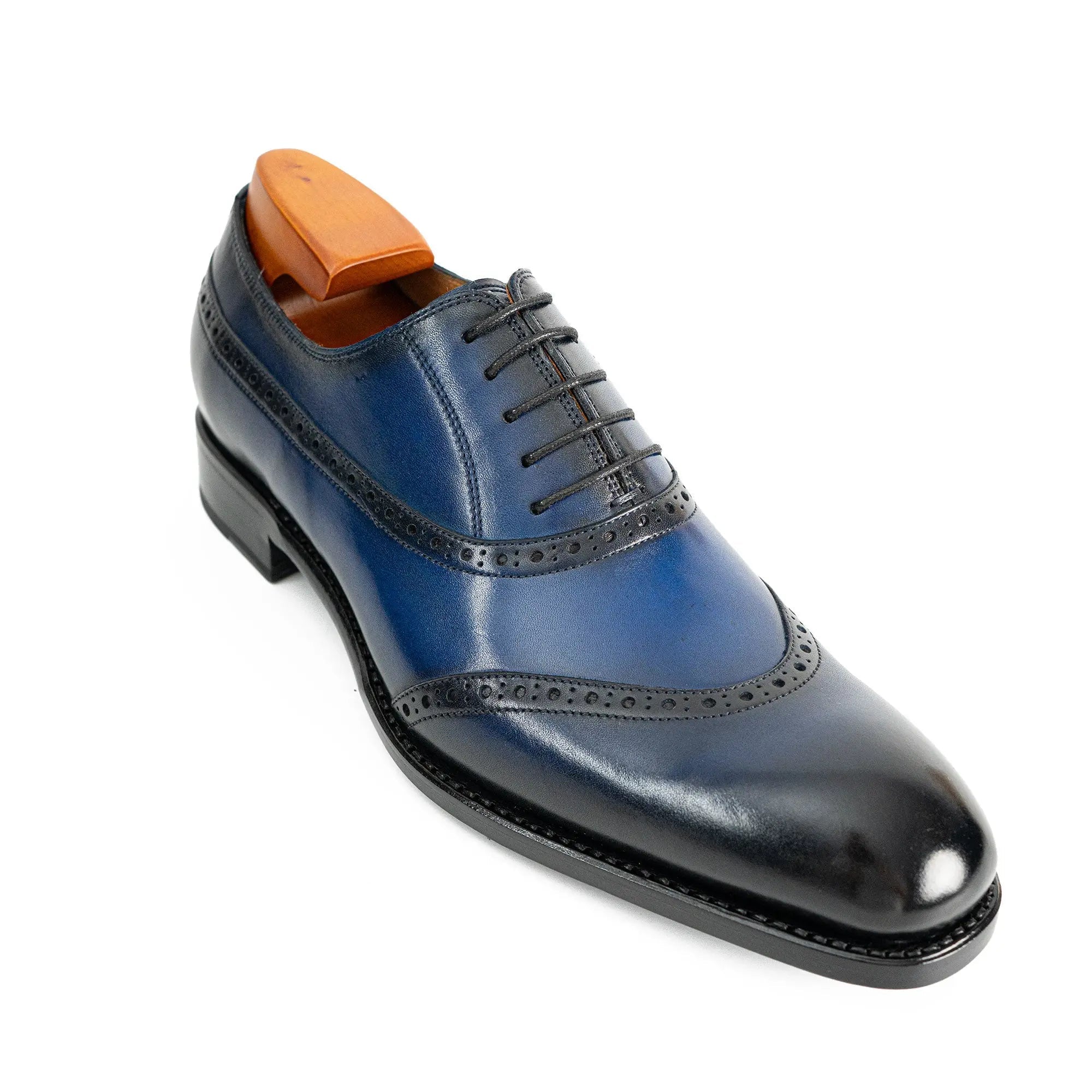 Blue Burnished Goodyear Oxford