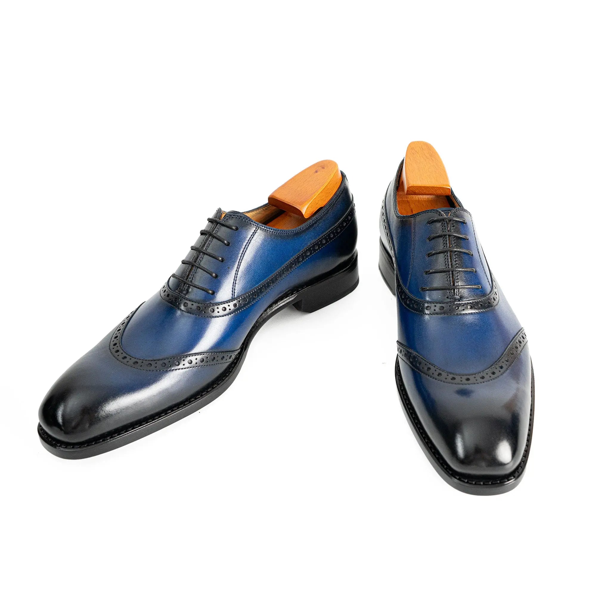 Blue Burnished Goodyear Oxford