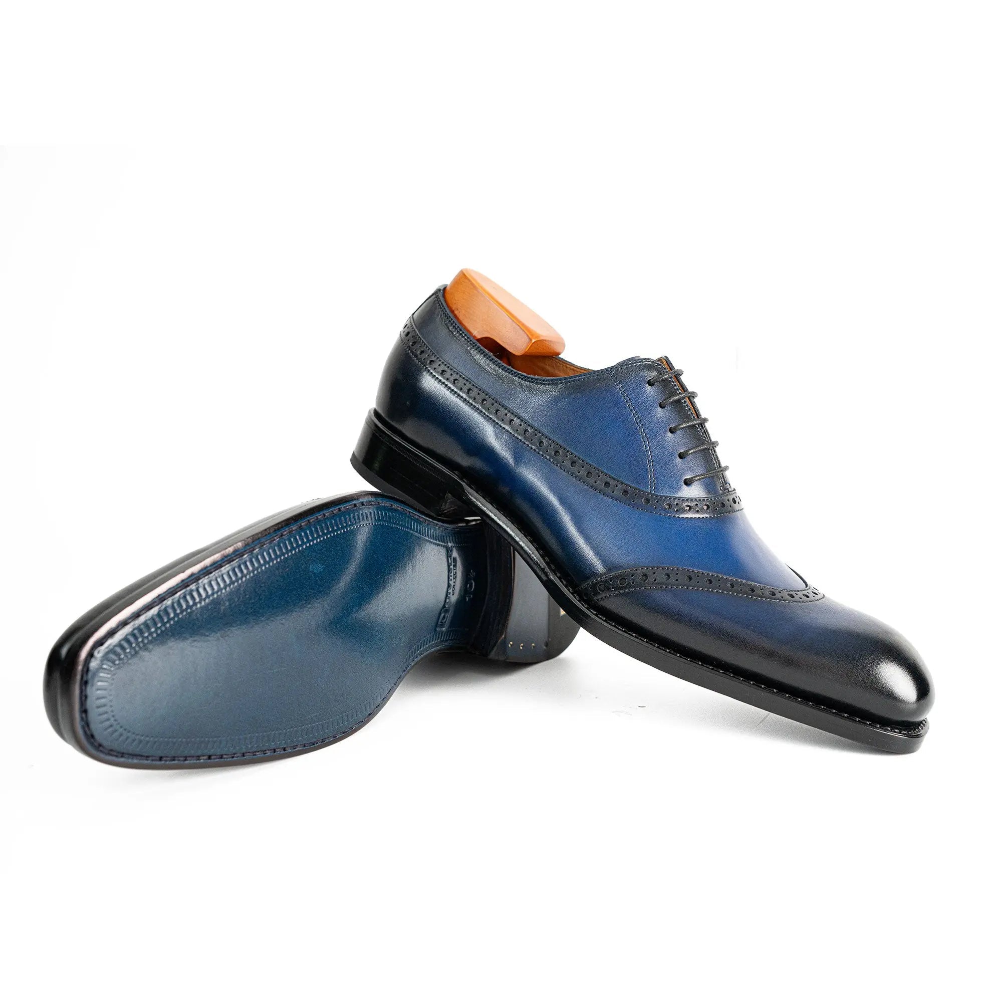 Blue Burnished Goodyear Oxford