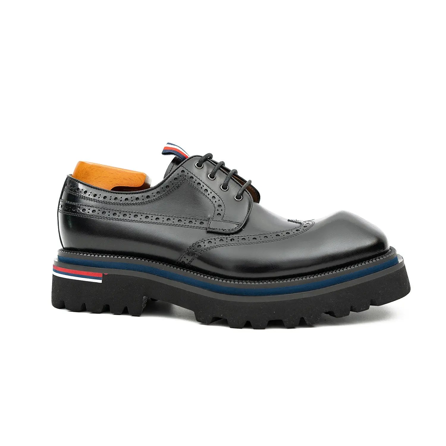 Black Lug Sole Derby Shoes