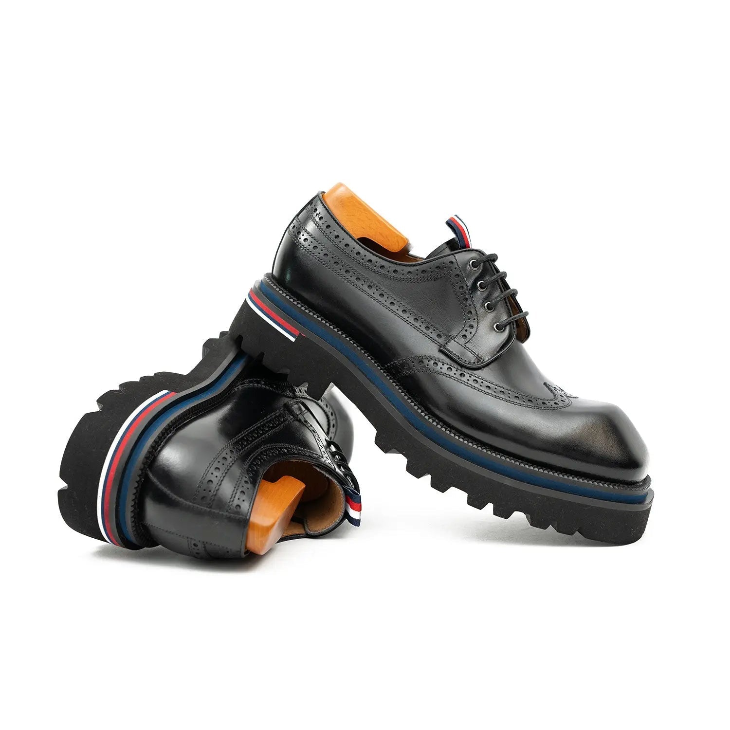 Black Lug Sole Derby Shoes
