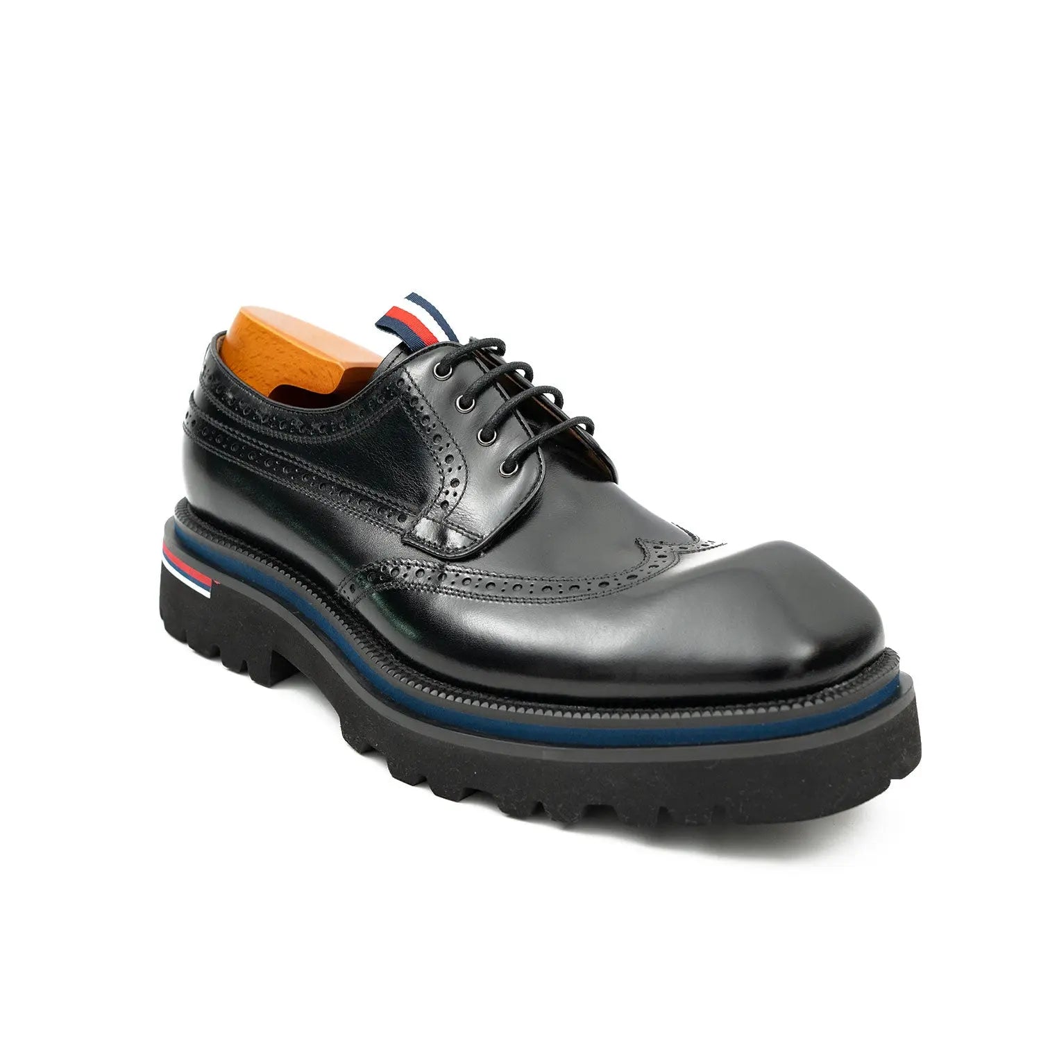 Black Lug Sole Derby Shoes