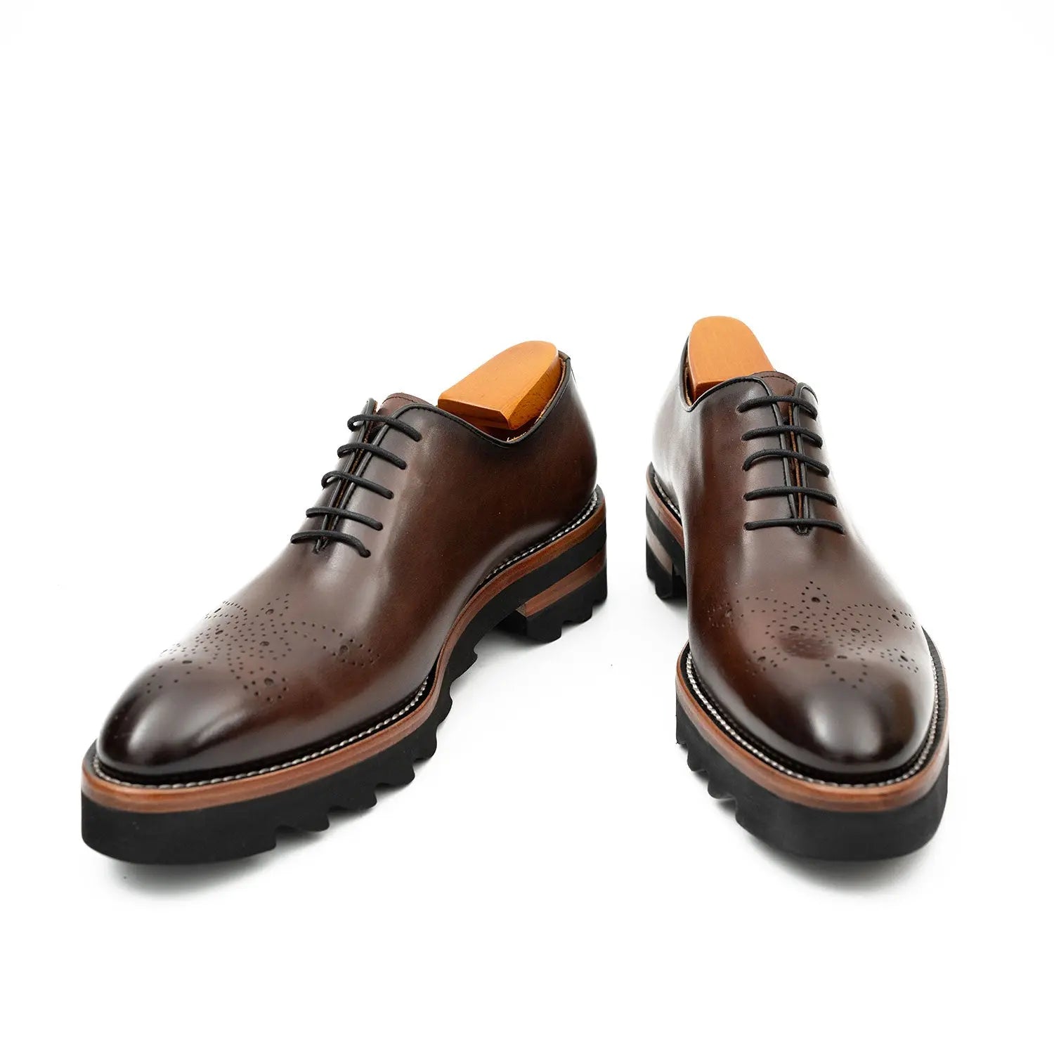 Brown Medallion Oxford with Lug Sole