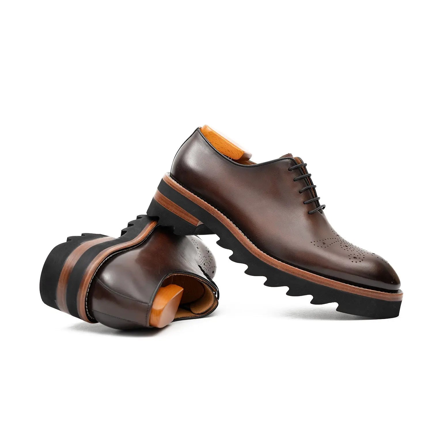 Brown Medallion Oxford with Lug Sole
