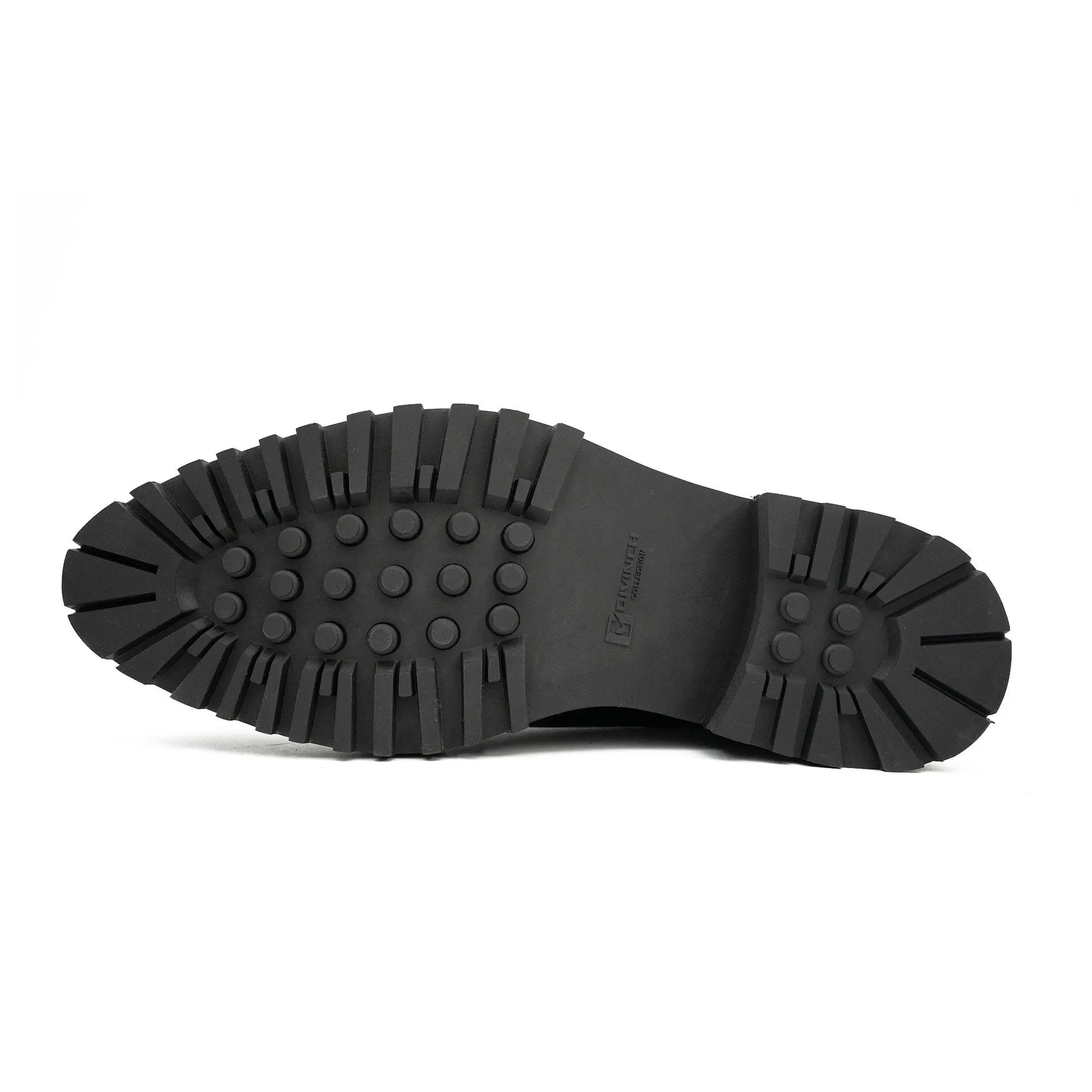 Black Wingtip Derby with Lug Sole