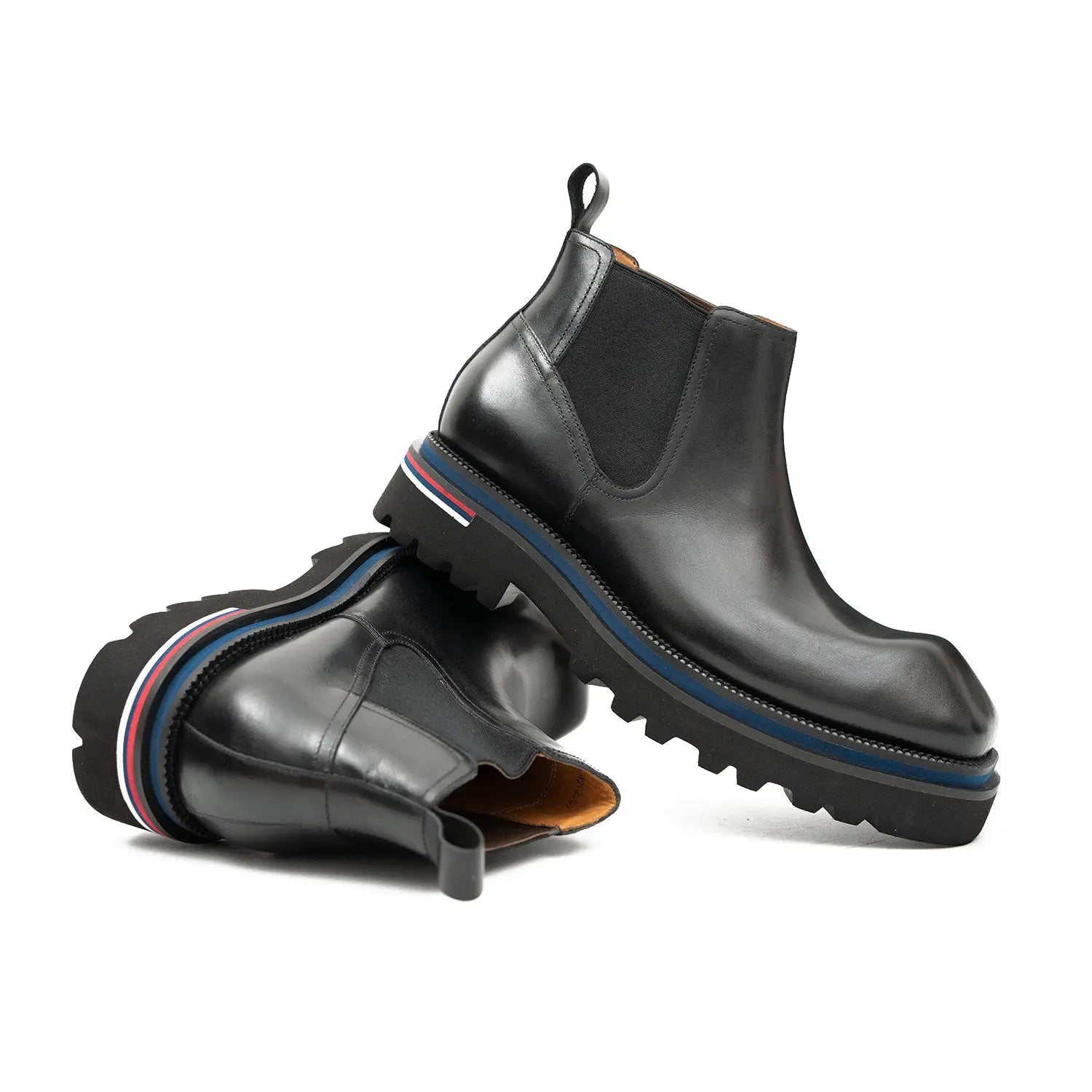 Black Lug Sole Chelsea Boots