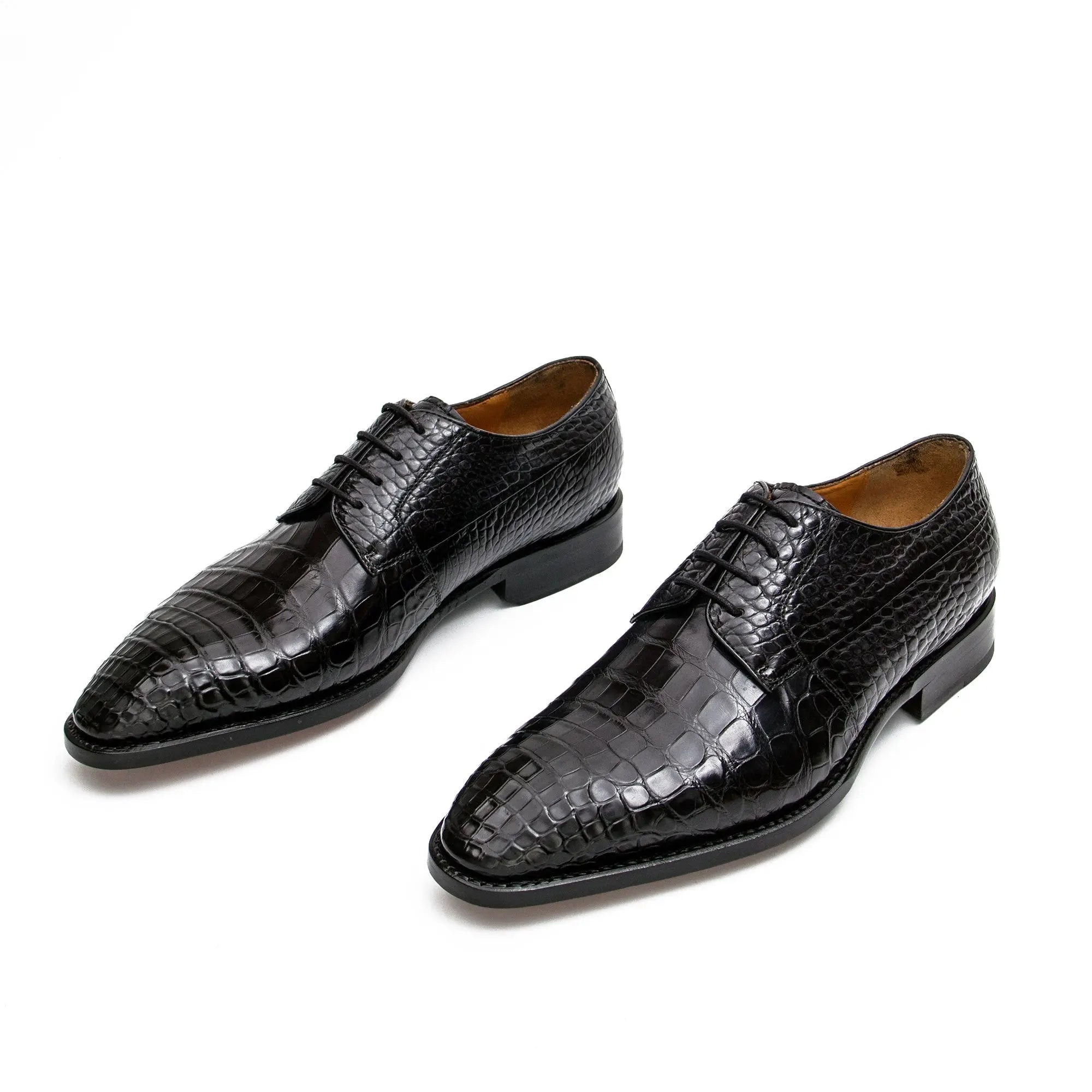 Black Genuine Crocodile Derby