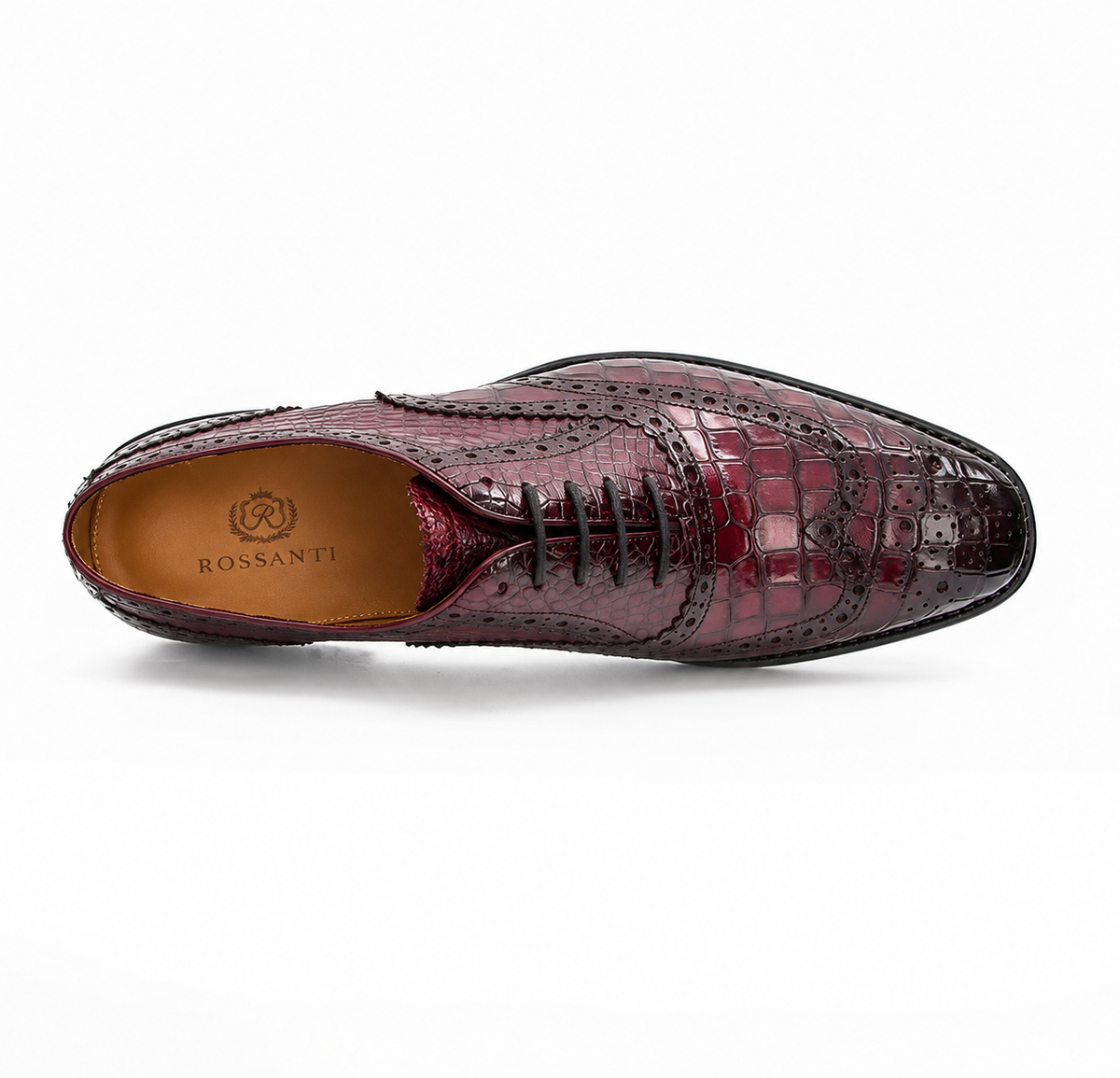 Burgundy Crocodile Wingtip Oxford - product view 9