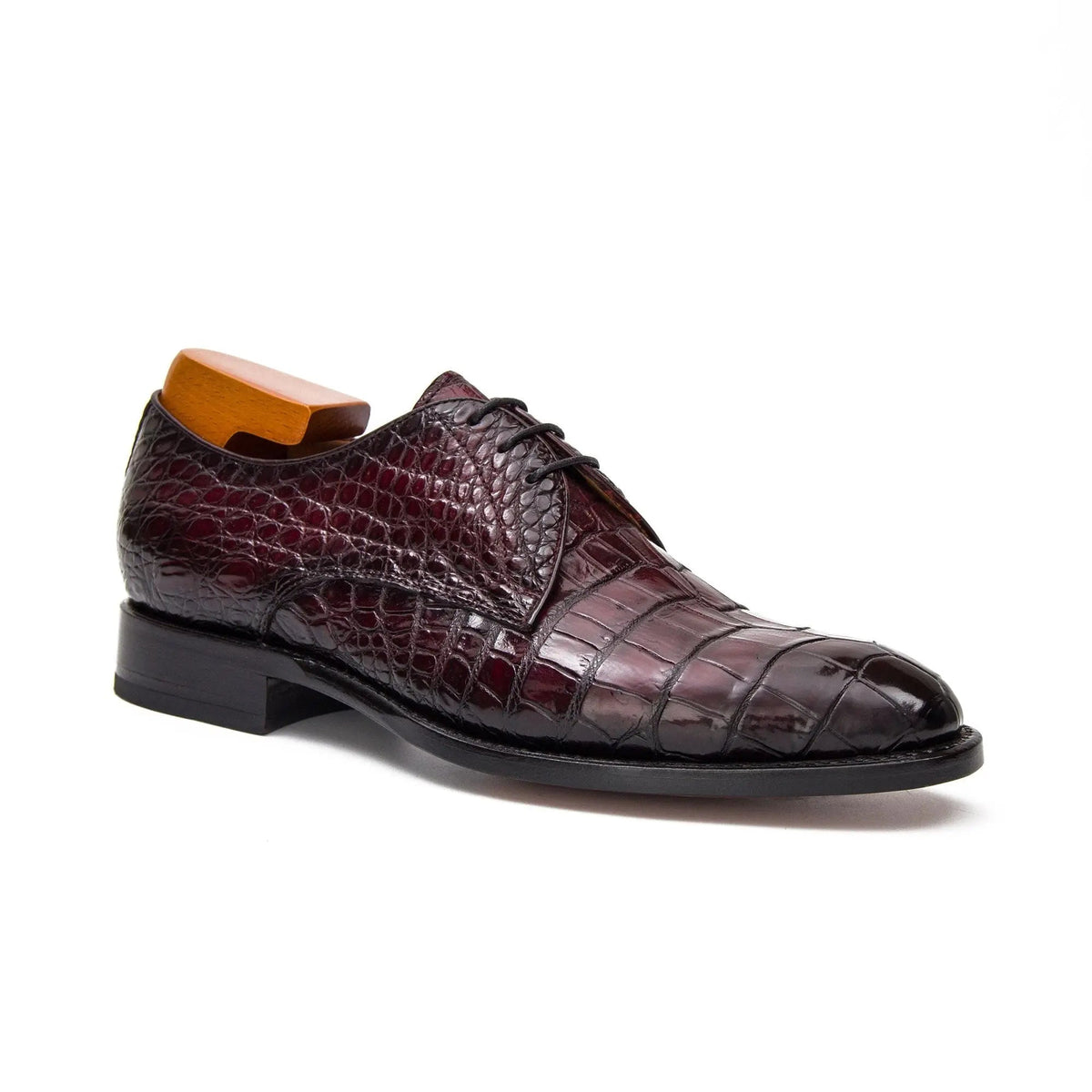 Burgundy Crocodile Oxford