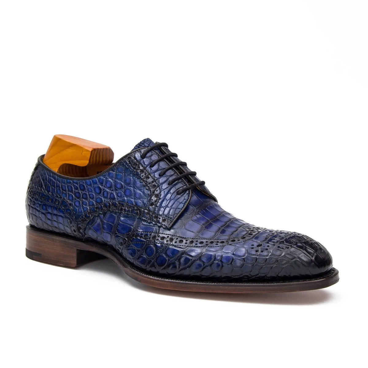Blue Crocodile Derby Dress Shoe