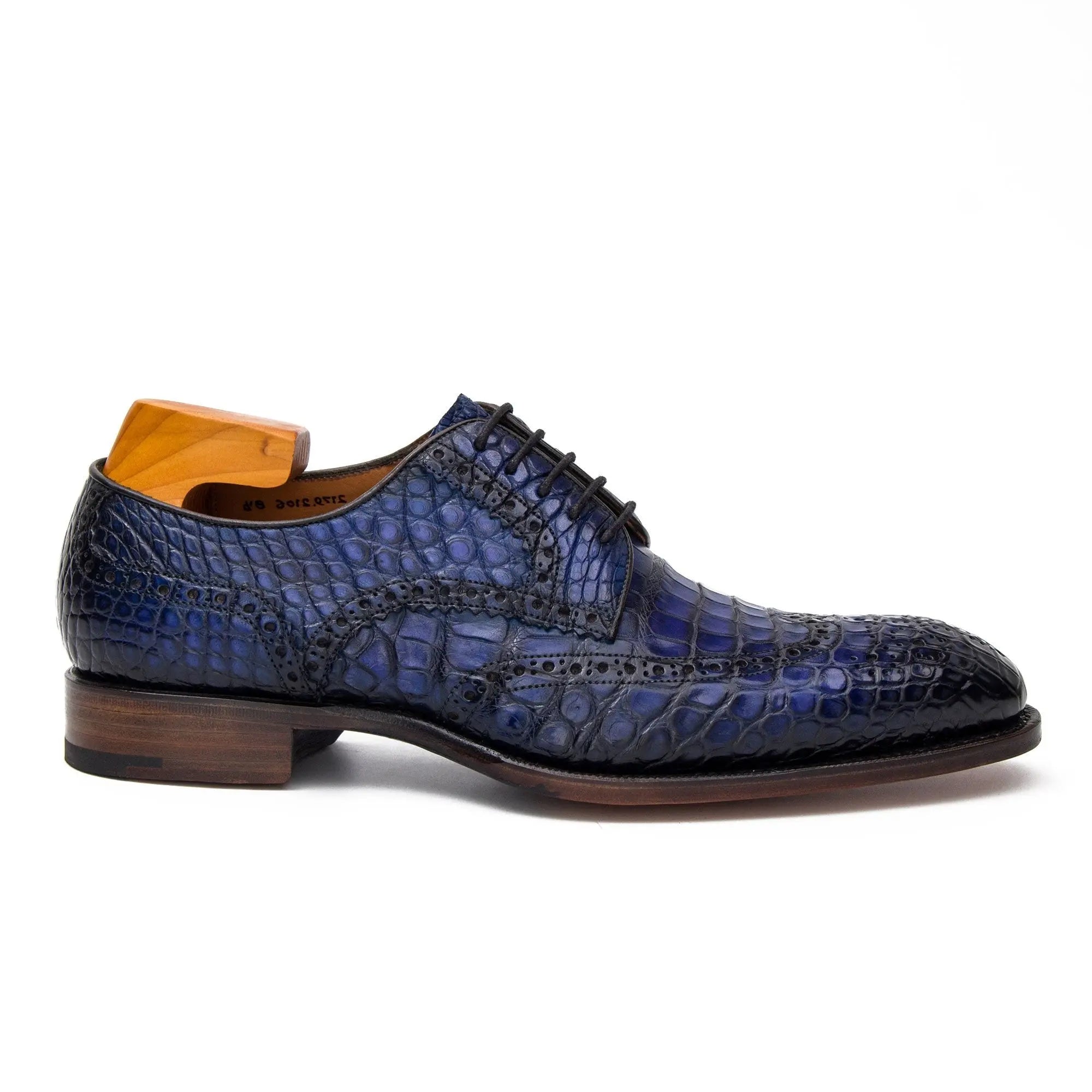 Blue Crocodile Derby Dress Shoe