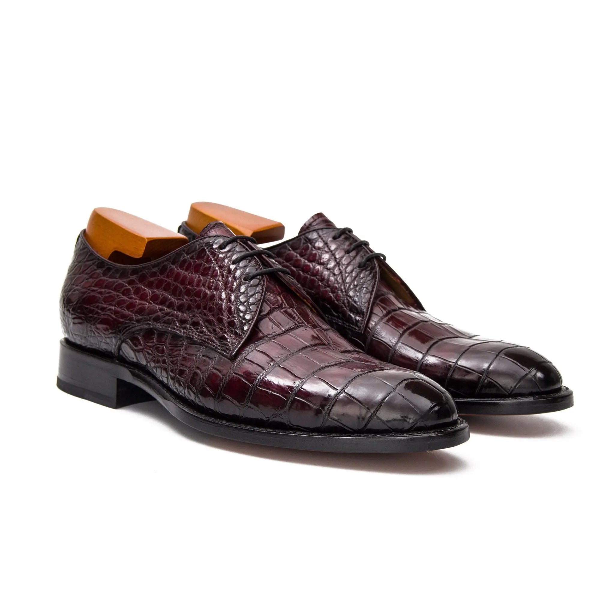 Burgundy Crocodile Oxford
