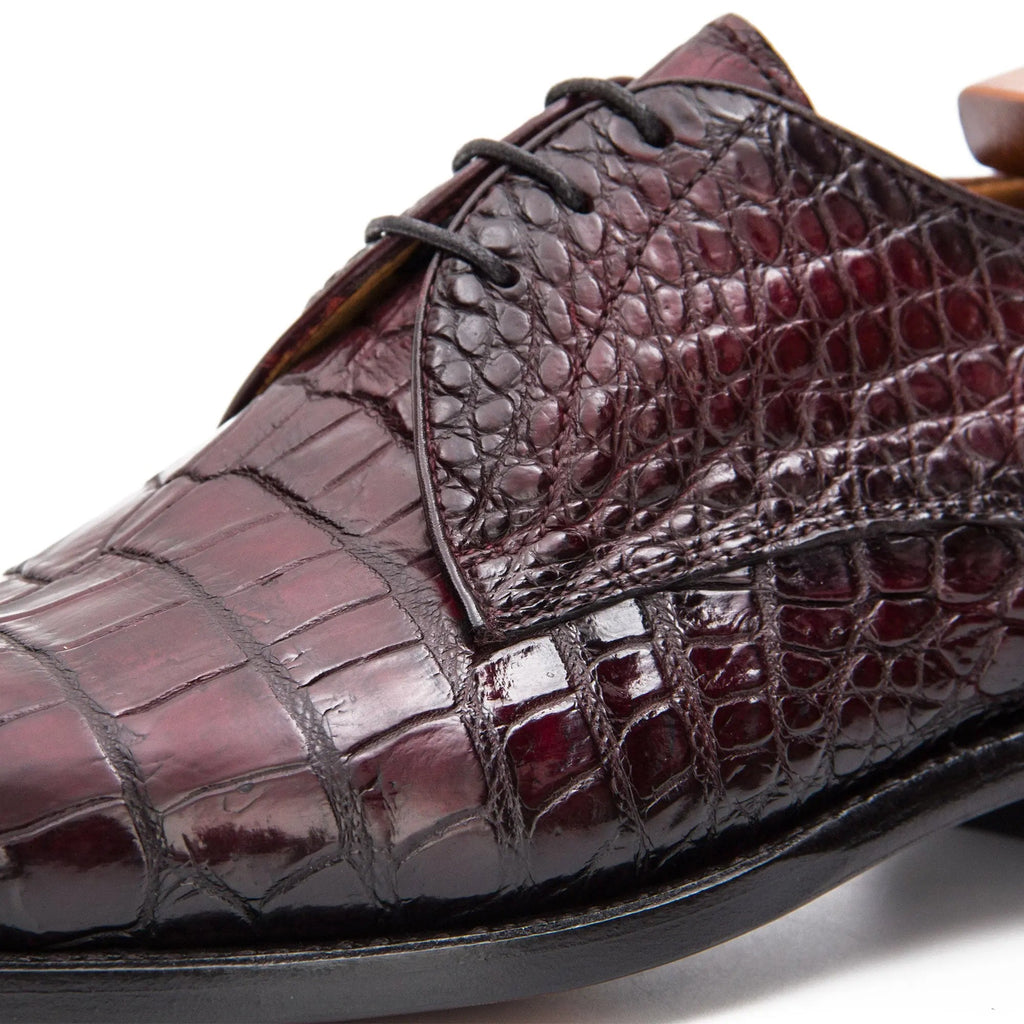 Burgundy Crocodile Oxford