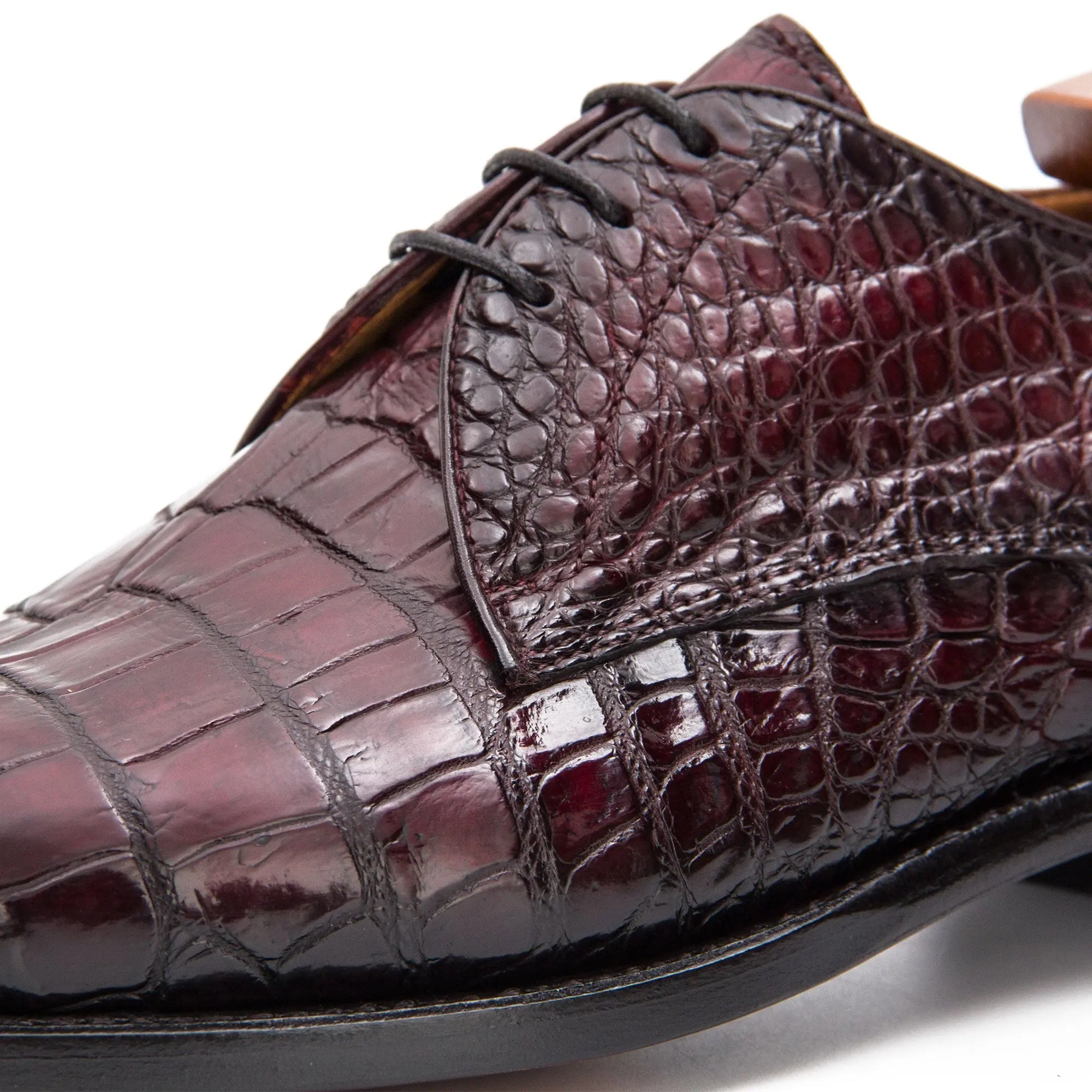 Burgundy Crocodile Oxford
