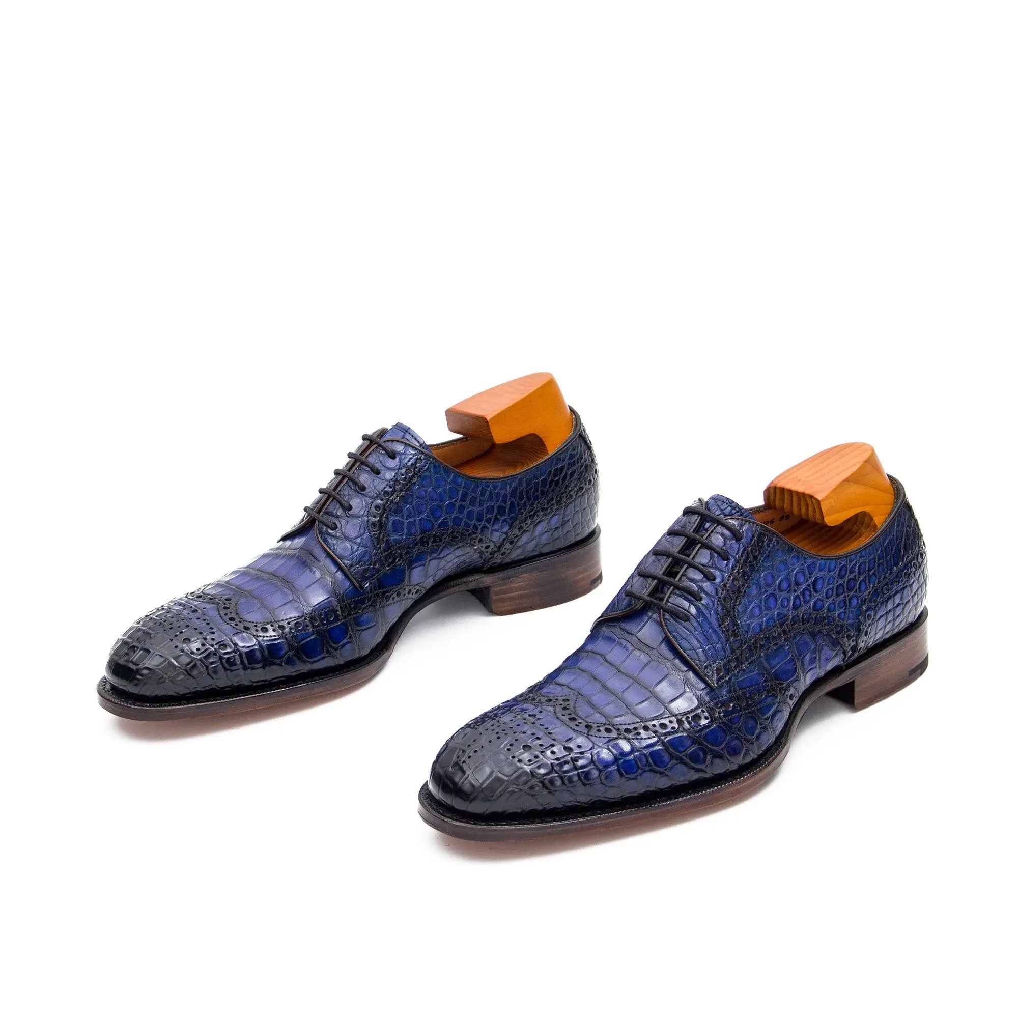 Blue Crocodile Derby Dress Shoe