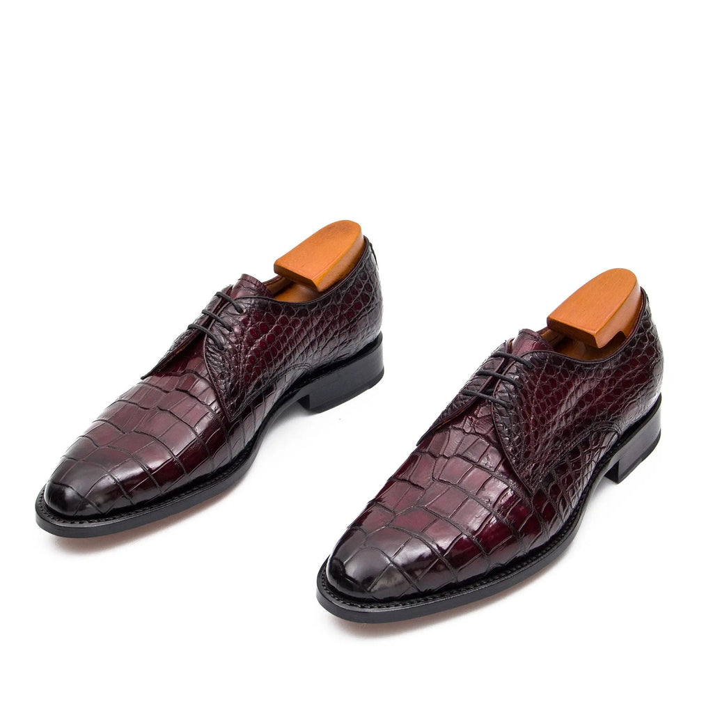 Burgundy Crocodile Oxford