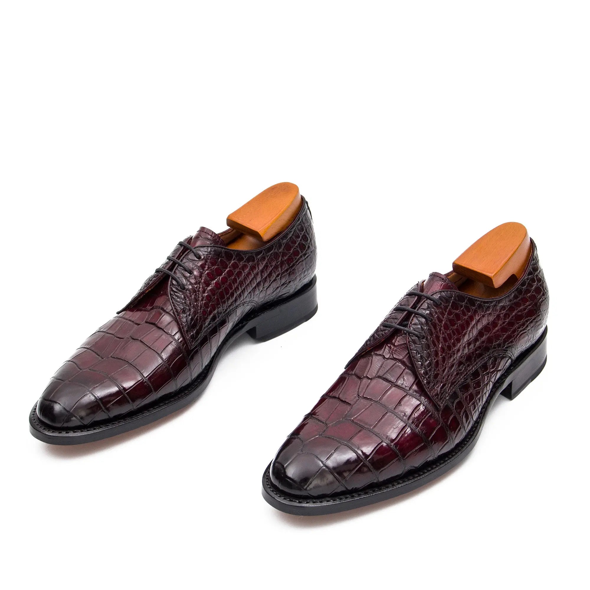 Burgundy Crocodile Oxford