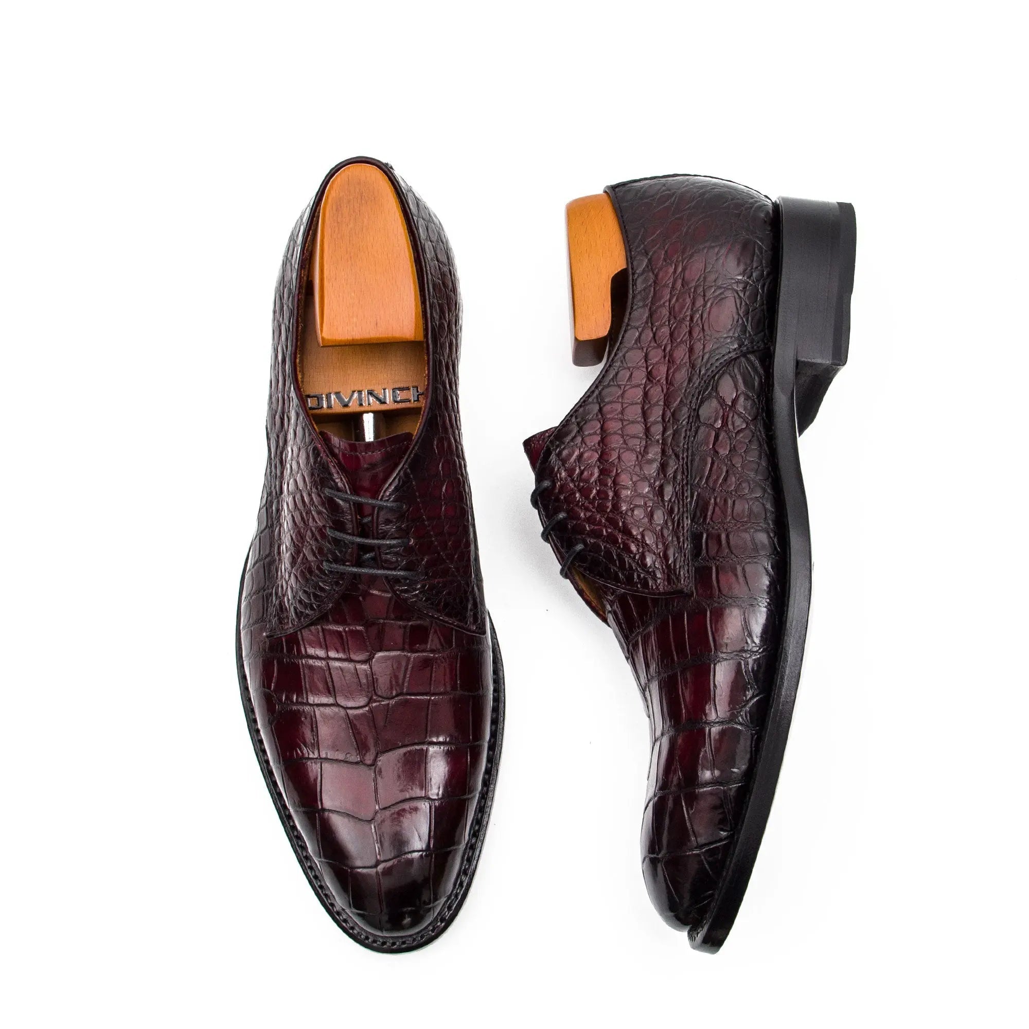 Burgundy Crocodile Oxford