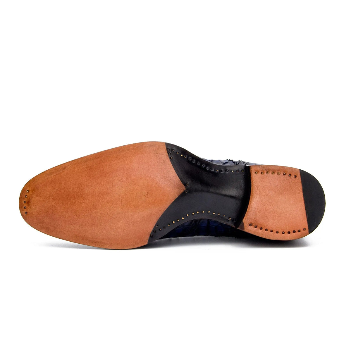 Cognac Crocodile Cap-Toe Oxford