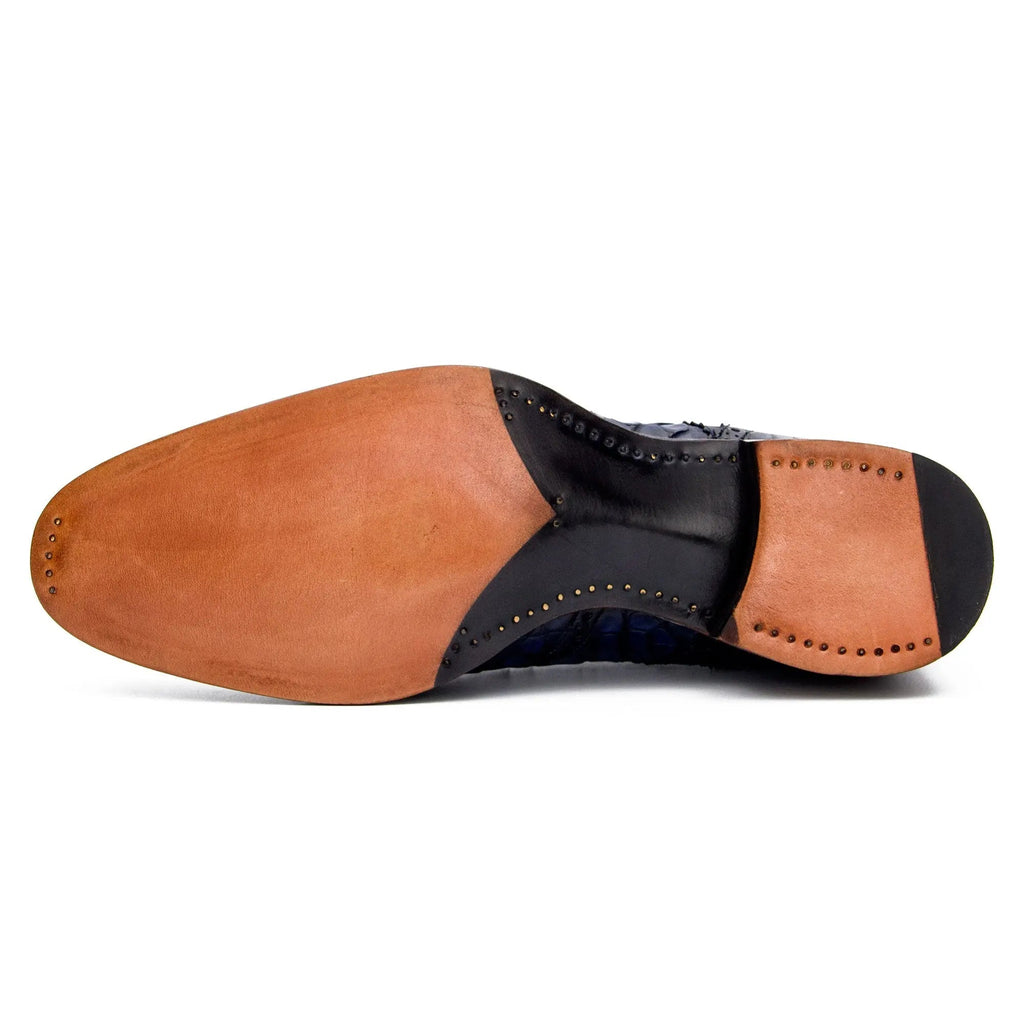 Blue Crocodile Derby Dress Shoe