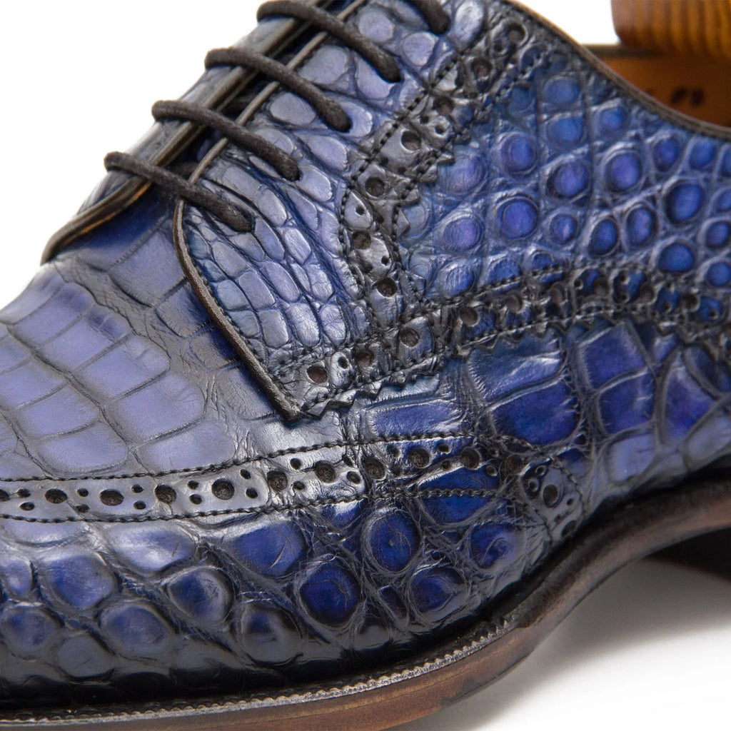 Blue Crocodile Derby Dress Shoe