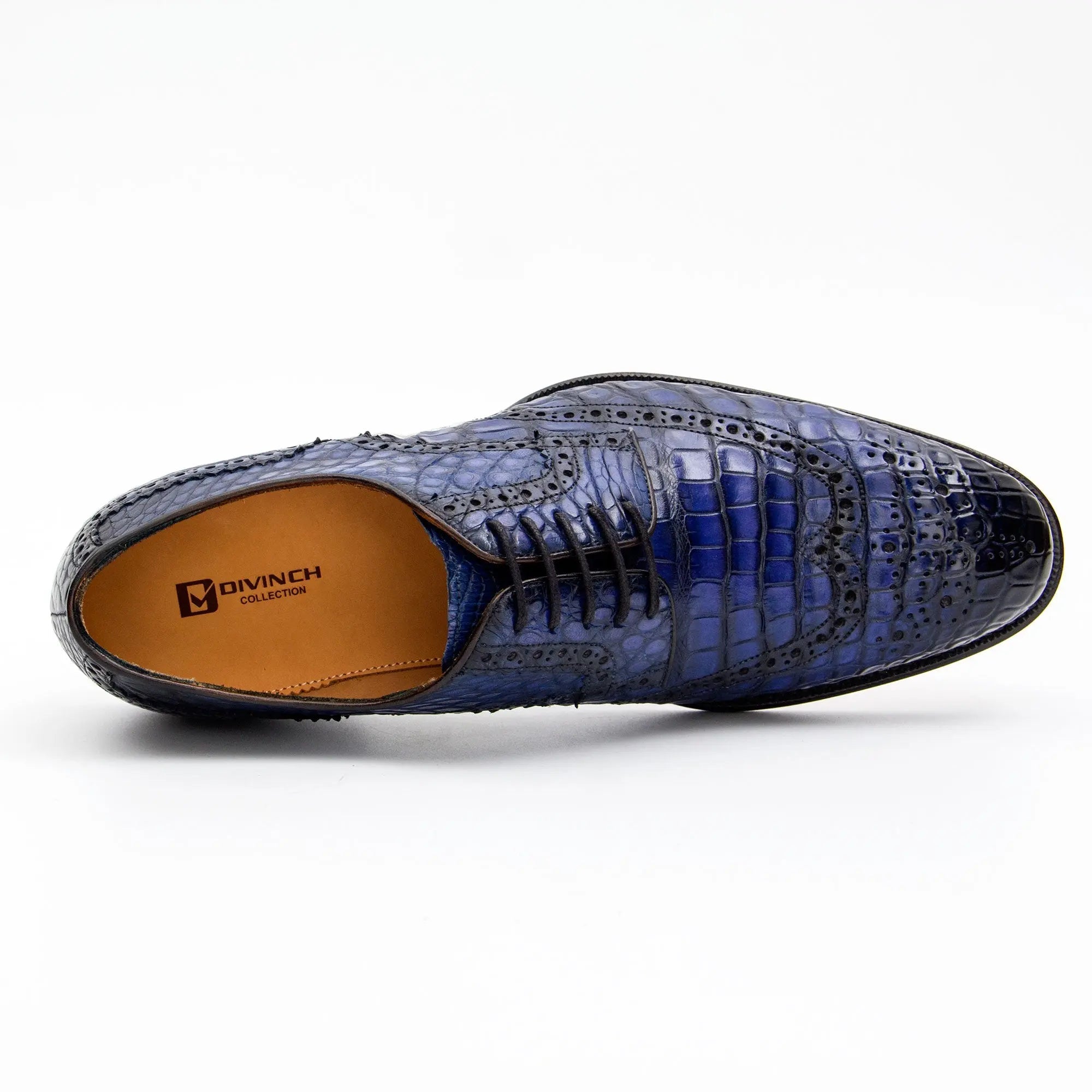 Blue Crocodile Derby Dress Shoe