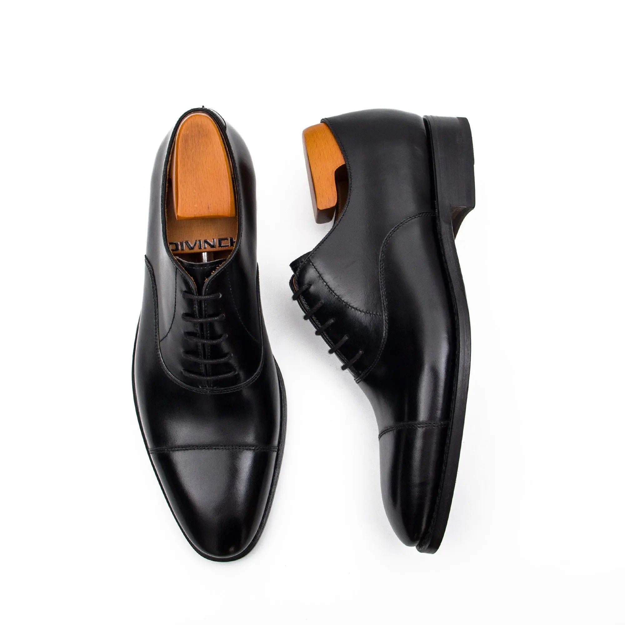 Black Cap-Toe Oxford Shoe