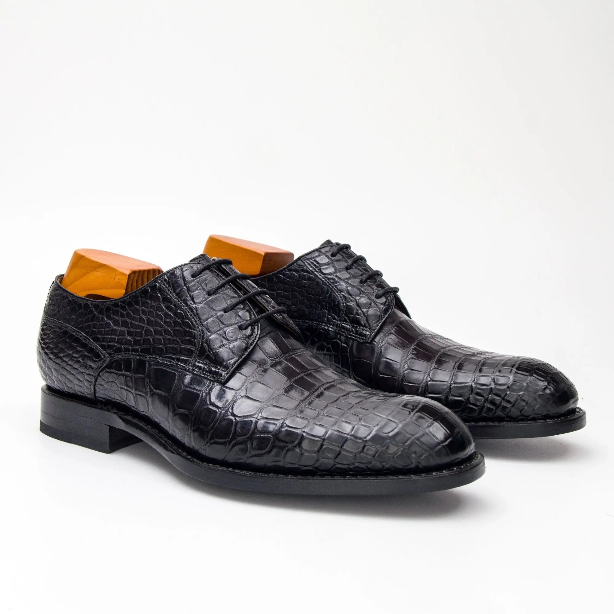 Black Crocodile Derby Oxford