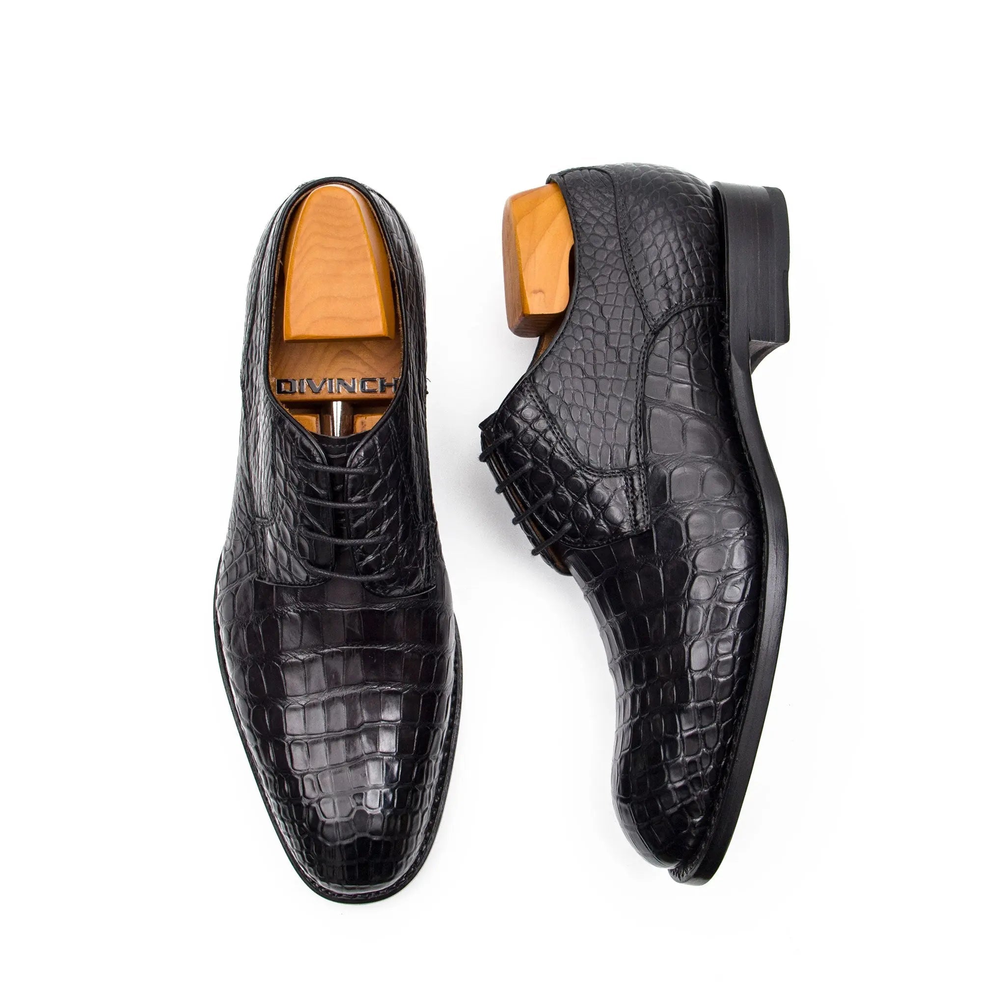 Black Crocodile Derby Oxford