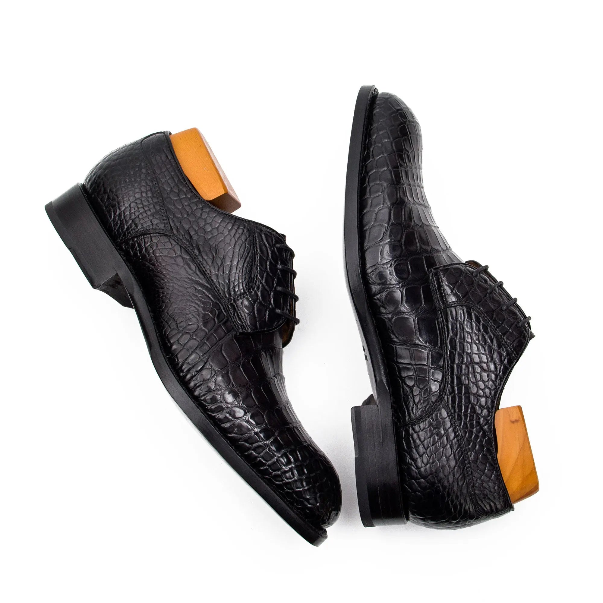 Black Crocodile Derby Oxford