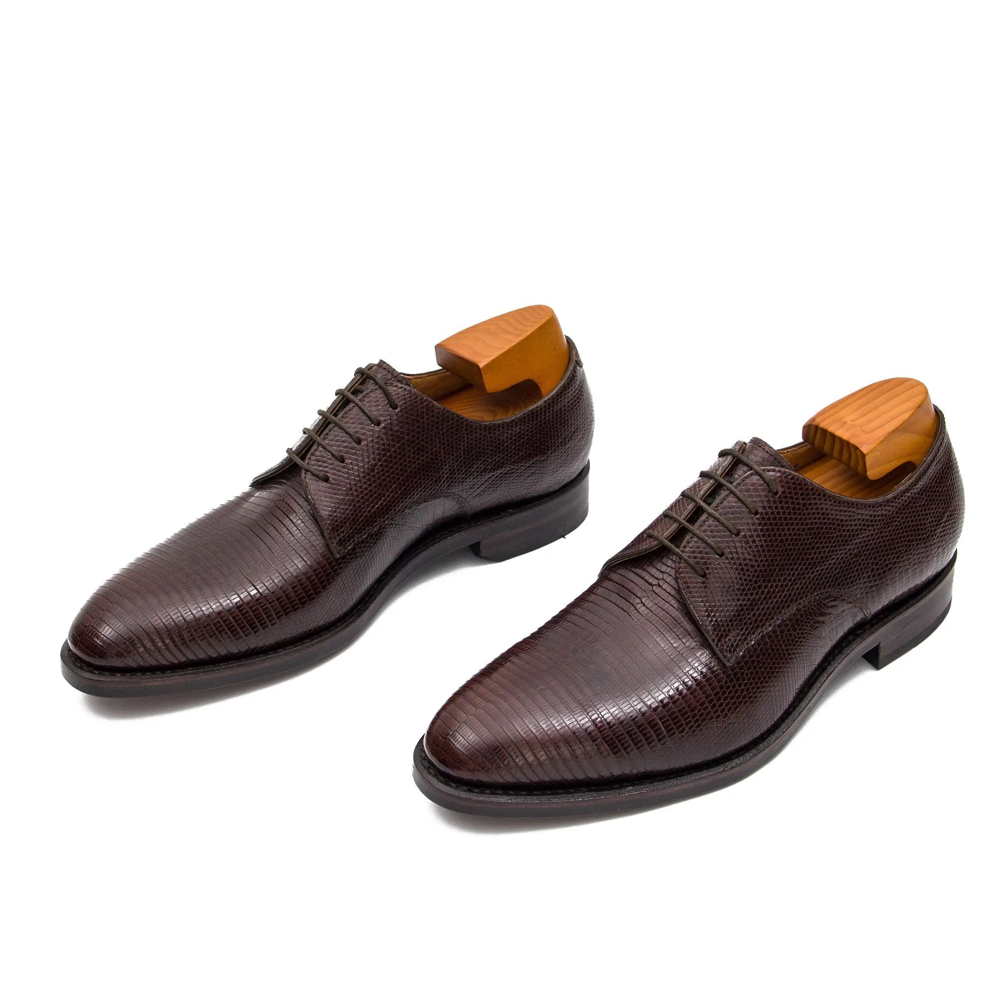 Brown Lizard Leather Derby Shoe