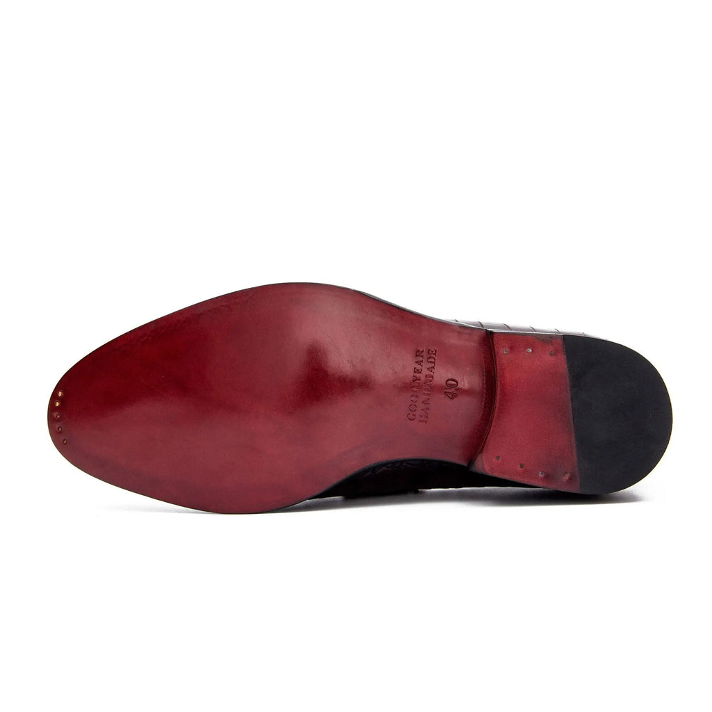 Burgundy Crocodile Penny Loafer