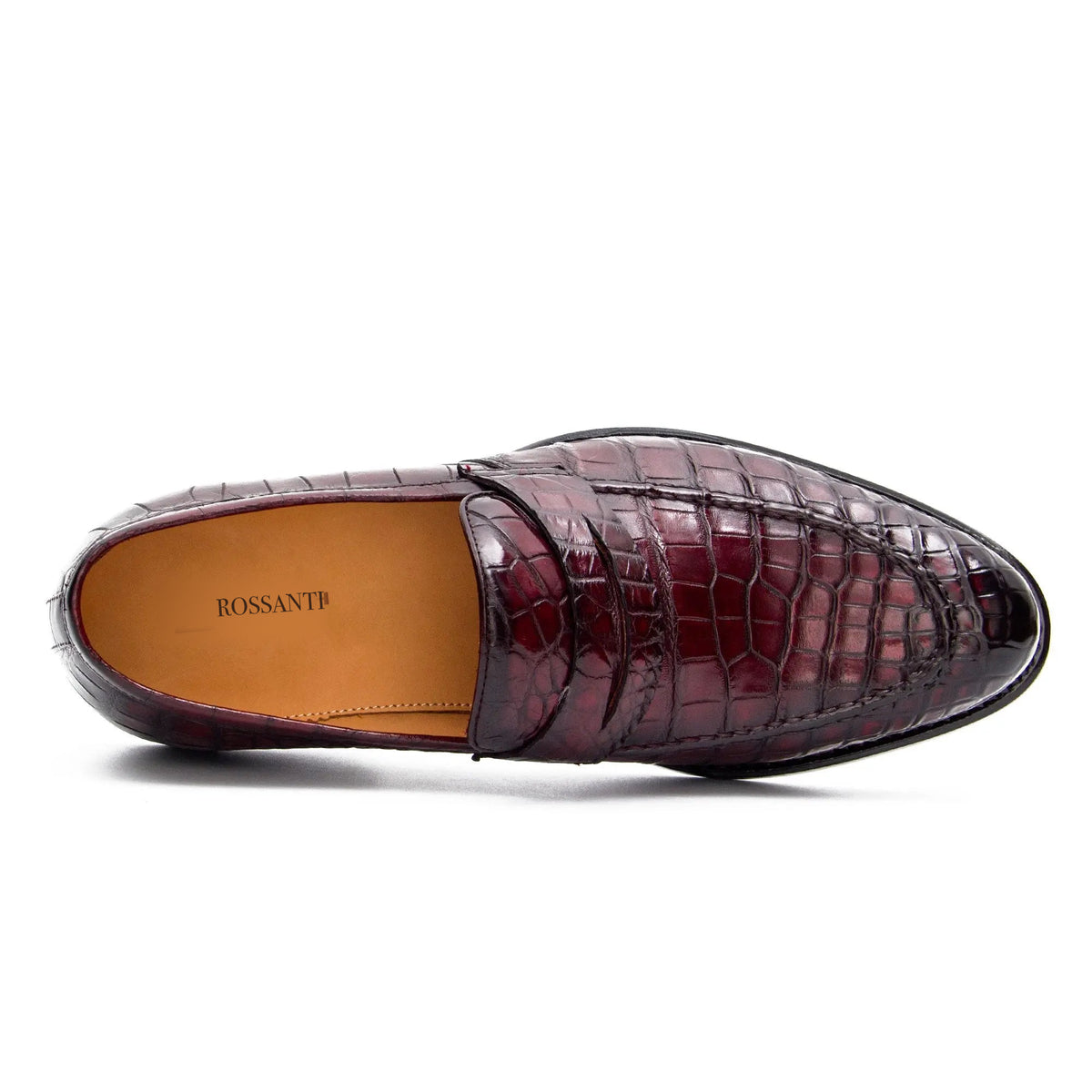 Burgundy Crocodile Penny Loafer