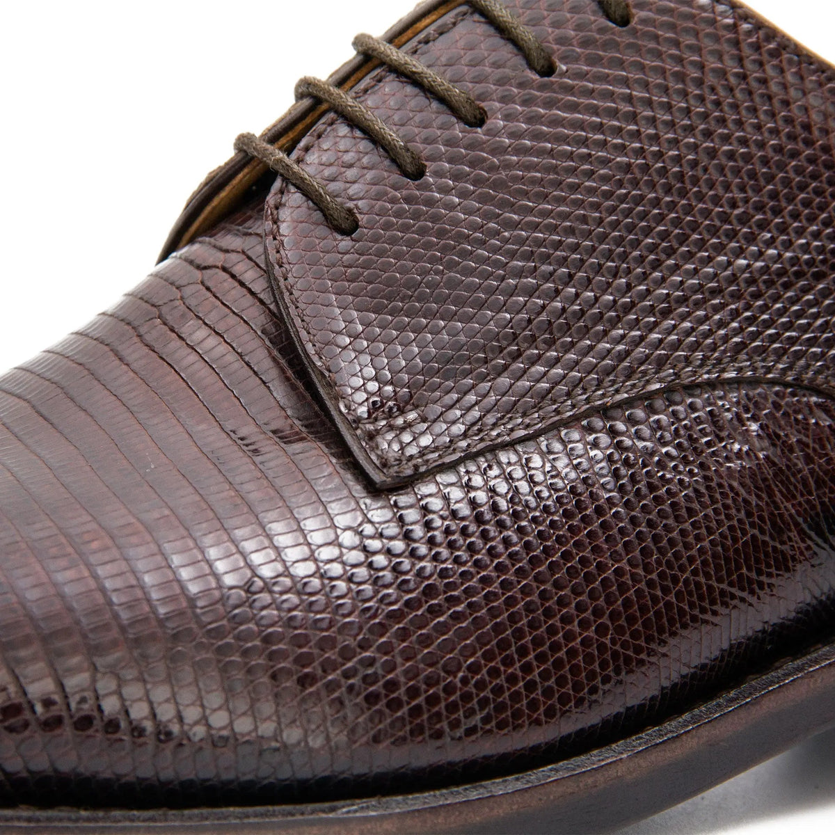 Brown Lizard Leather Derby Shoe