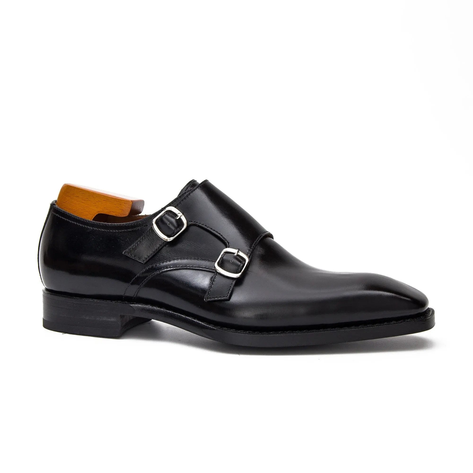Black Double Monk Strap