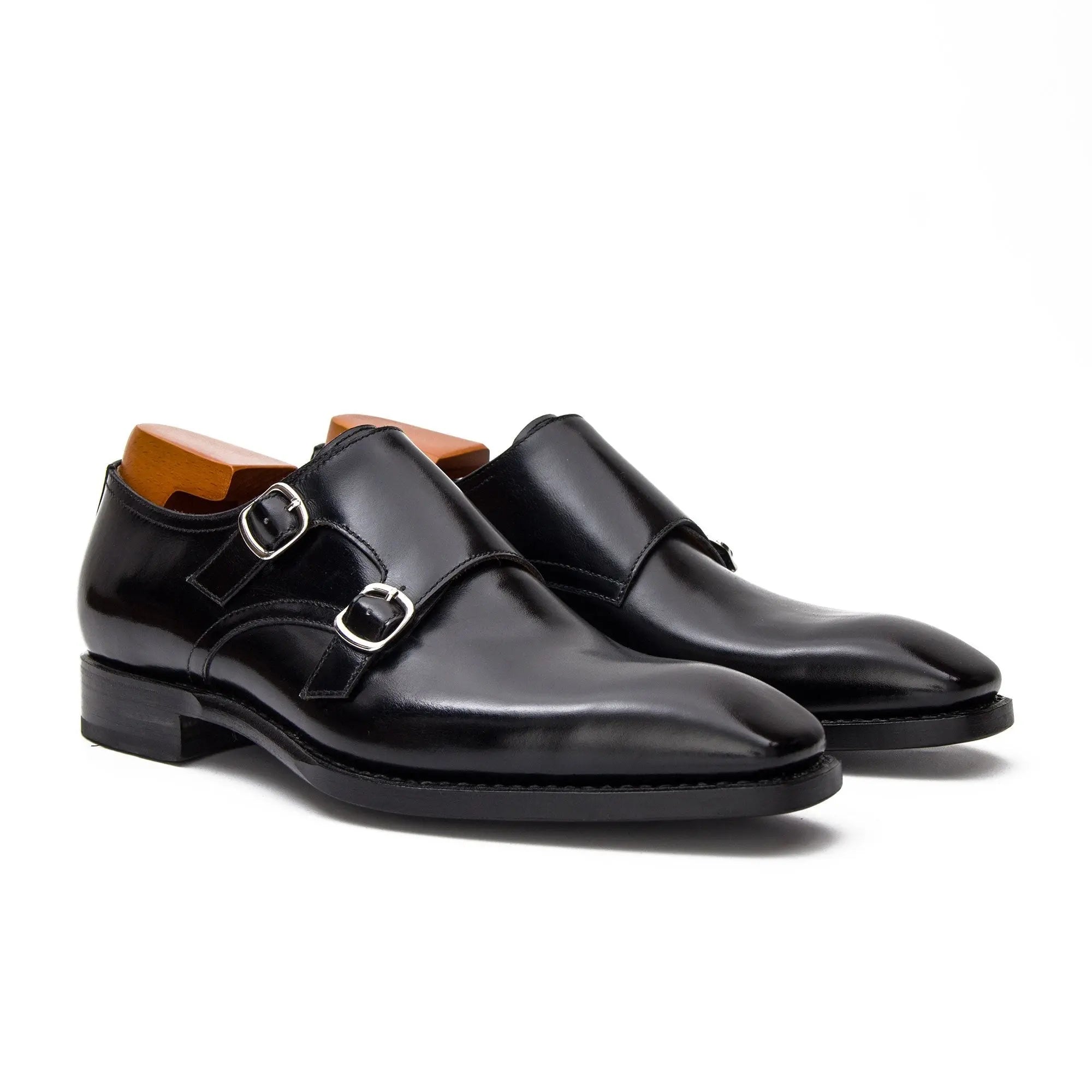 Black Double Monk Strap