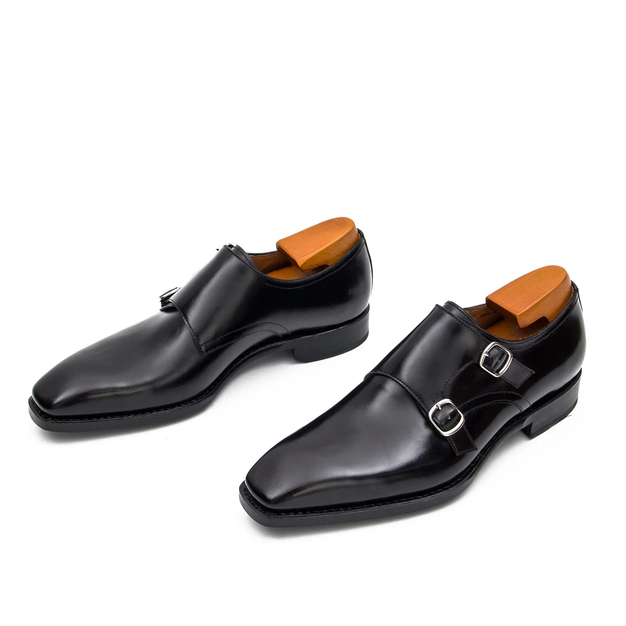 Black Double Monk Strap