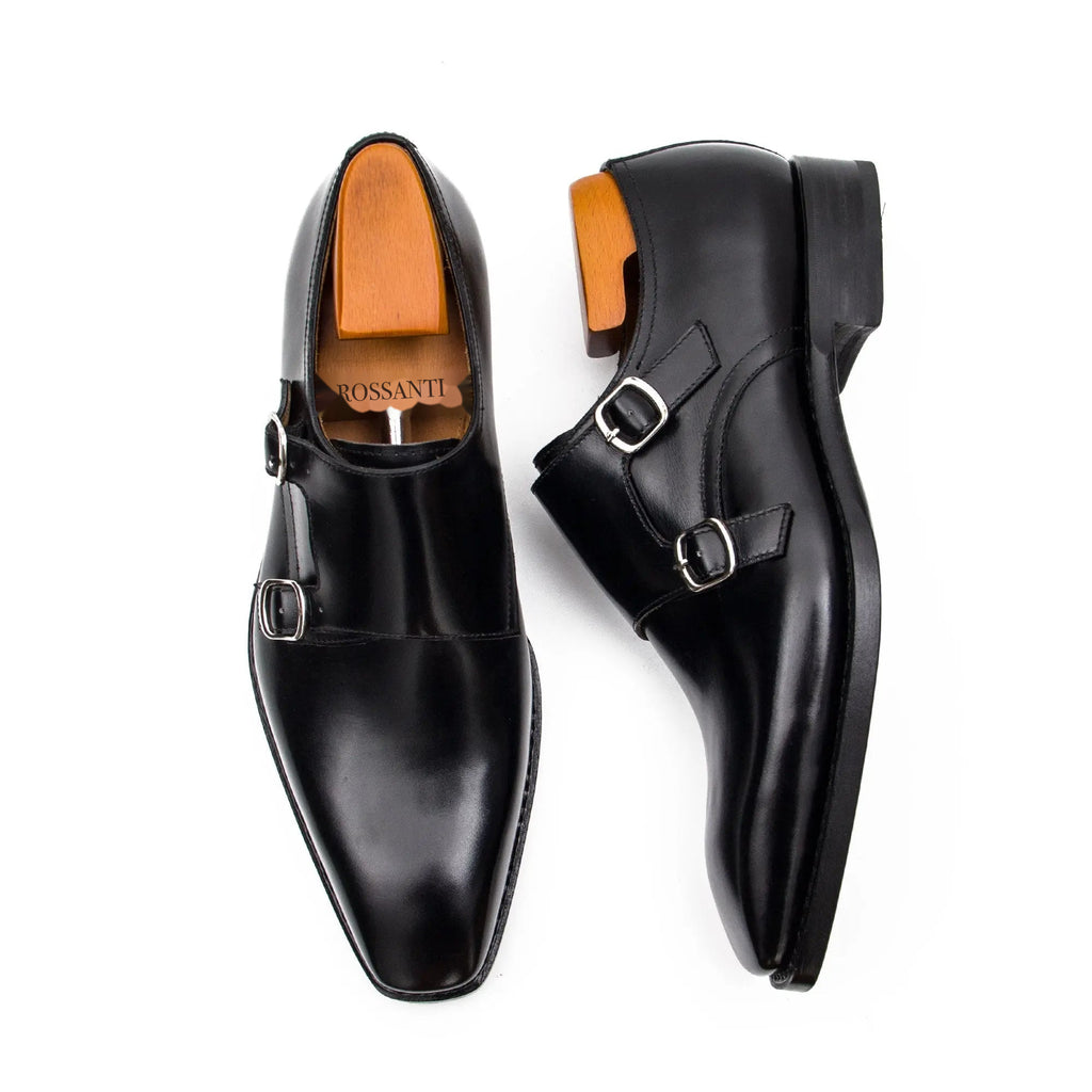 Black Double Monk Strap